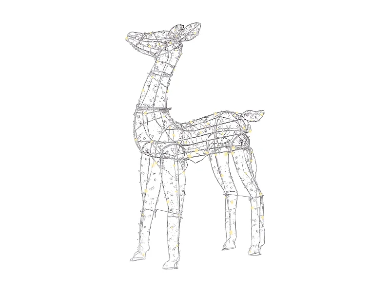 Décoration extérieure LED HAFNIR Chevreuil 92 cm Argenté