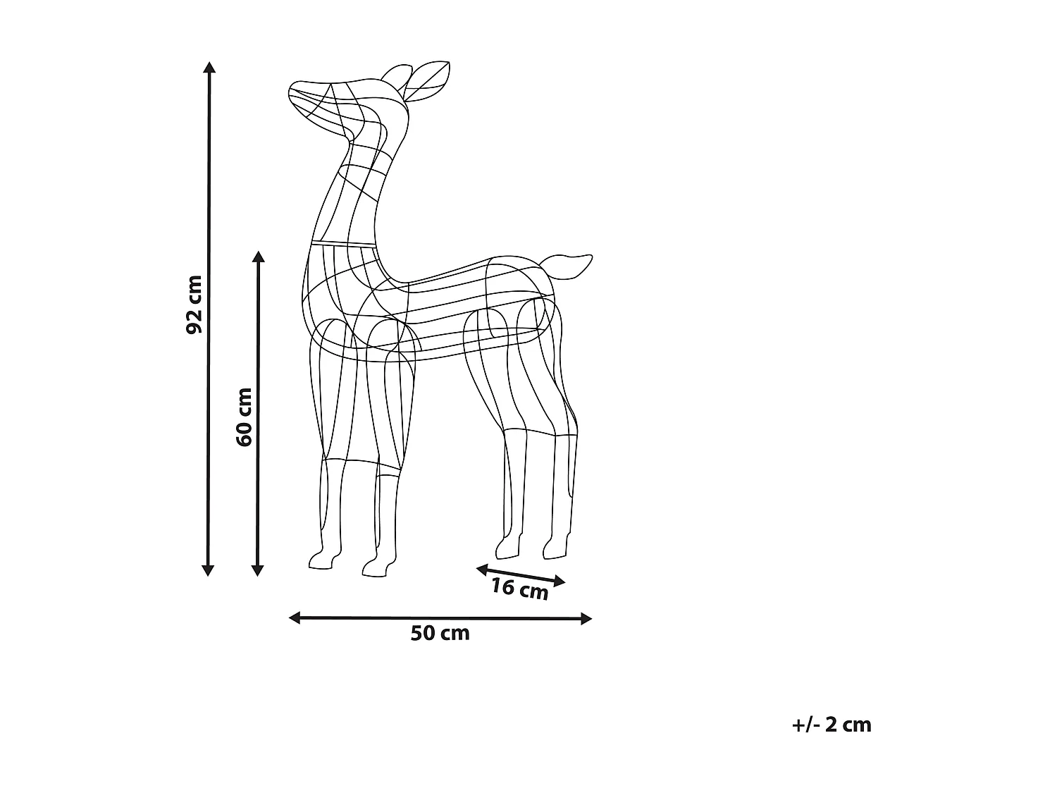 Décoration extérieure LED HAFNIR Chevreuil 92 cm Argenté