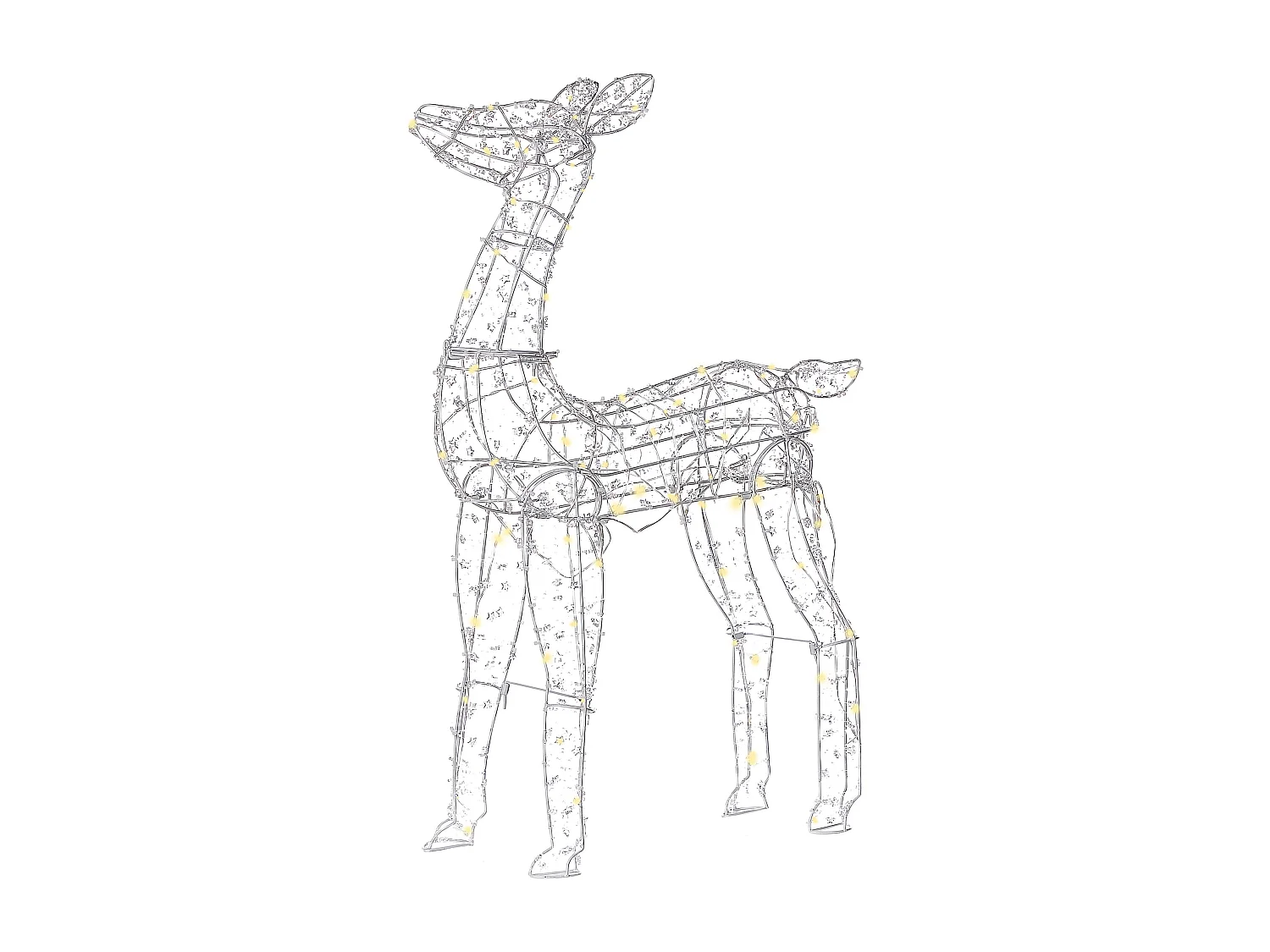 Décoration extérieure LED HAFNIR Chevreuil 92 cm Argenté