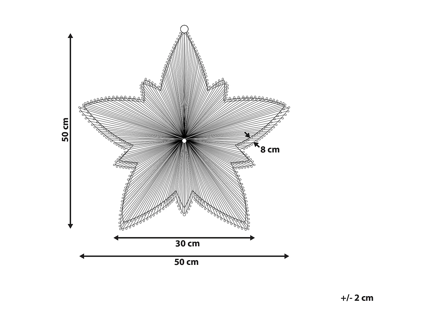 Kerstdecoratie voor buiten LED-verlichting ster zilver 50 cm HOFSOS