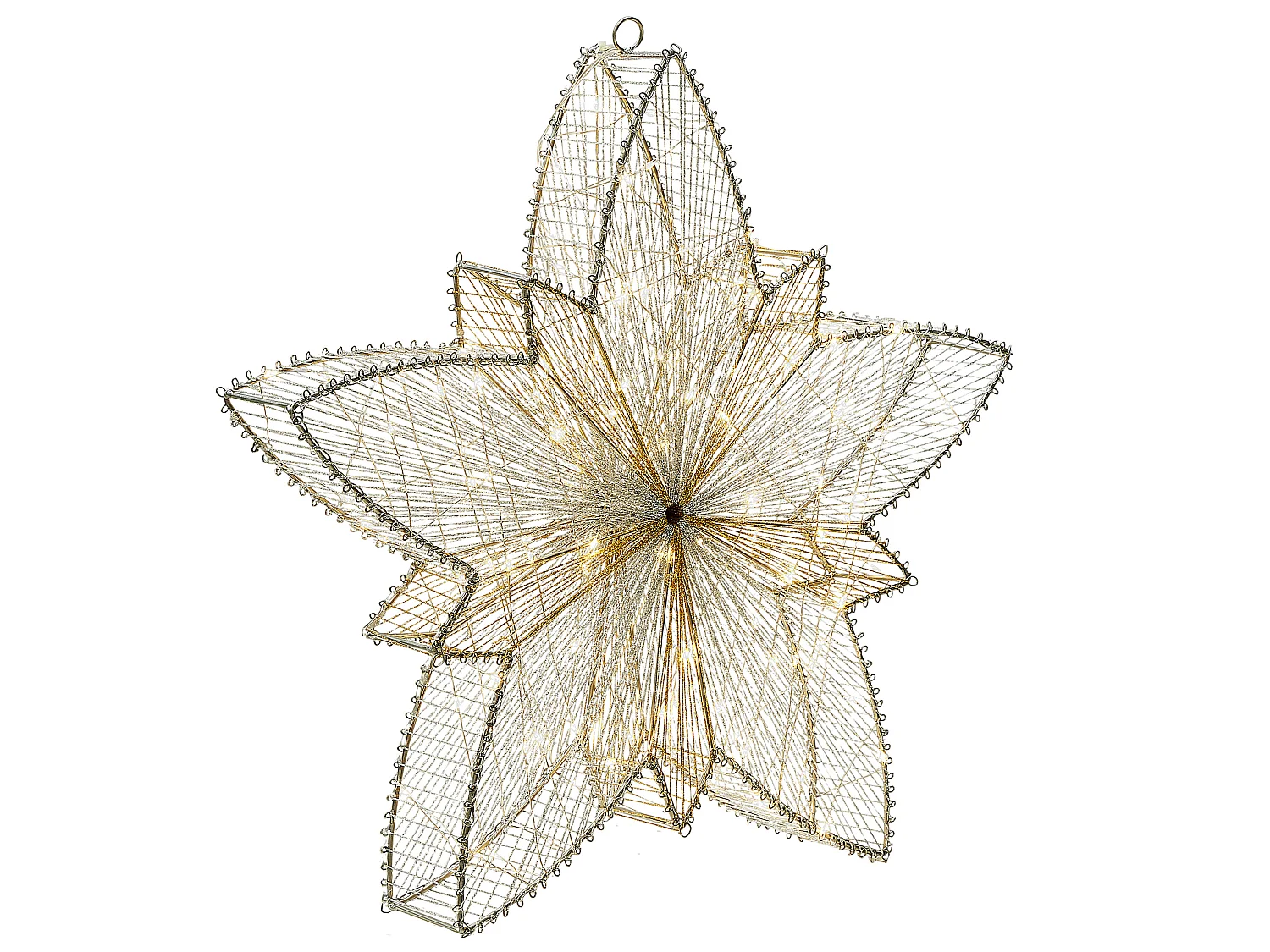 Décoration de jardin à LED étoile argentée à suspendre 50 cm HOFSOS