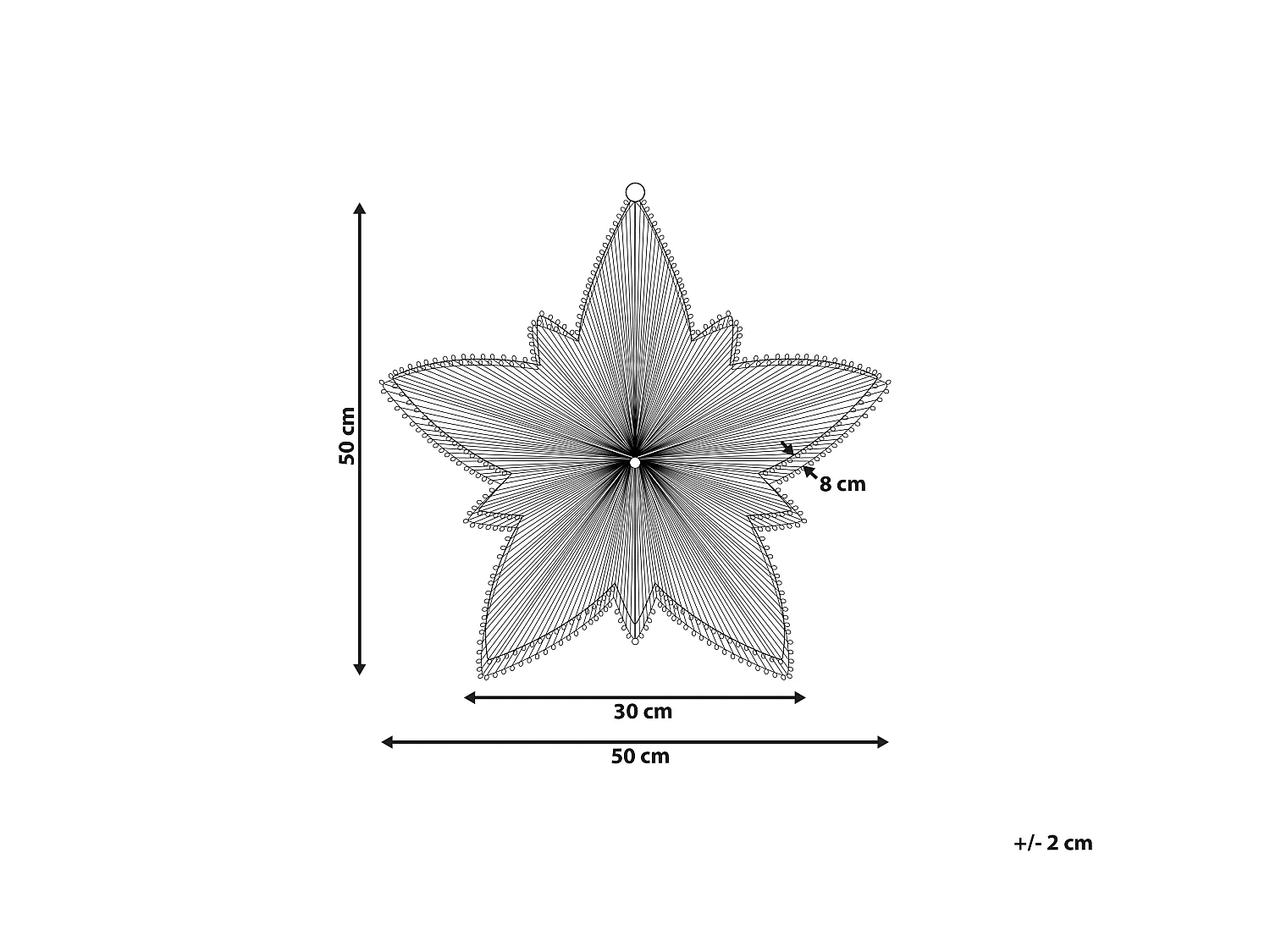 Décoration de jardin à LED étoile argentée à suspendre 50 cm HOFSOS