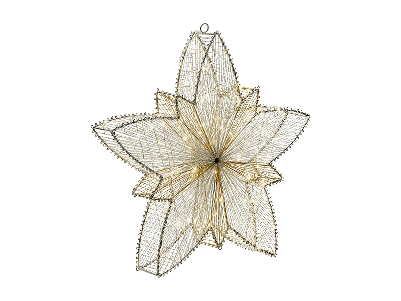 Decoración LED estrella plateada 50 cm HOFSOS