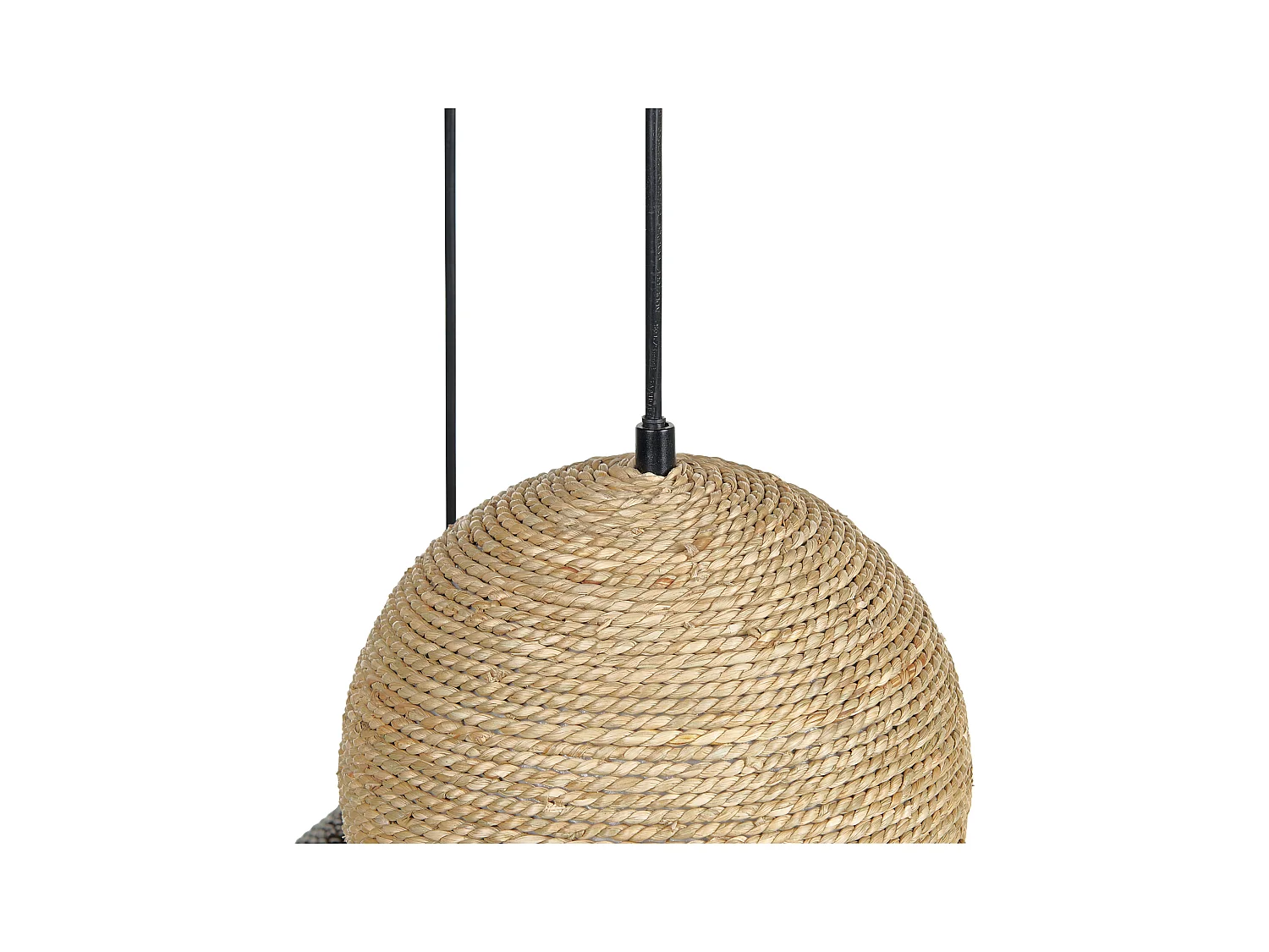 Hängelampe aus natürlichem Stroh weiß / natürlich / braun 3-flammig Endrick