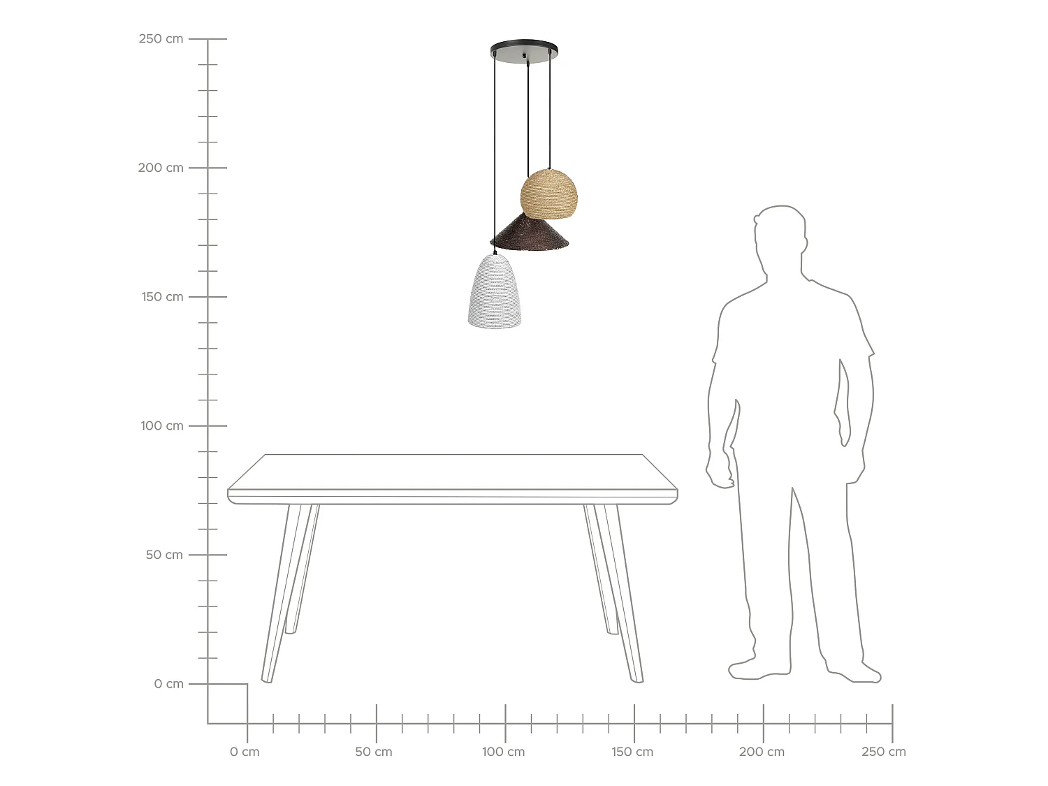 Pendant Lamp ENDRICK Wicker Natural White Brown