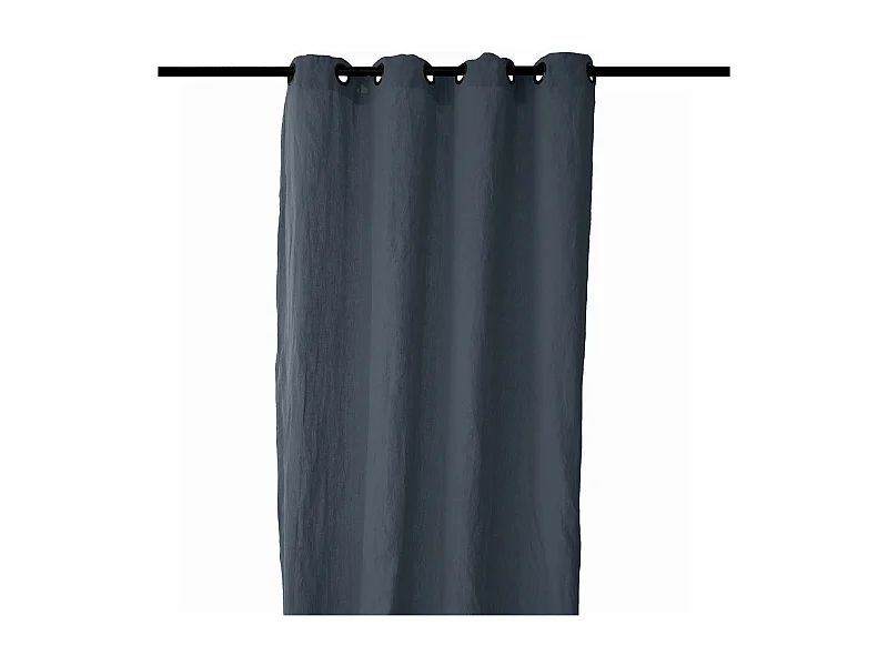 Rideau 140x280 cm voile lin lavé-froissé SONATE DECO gris Granit