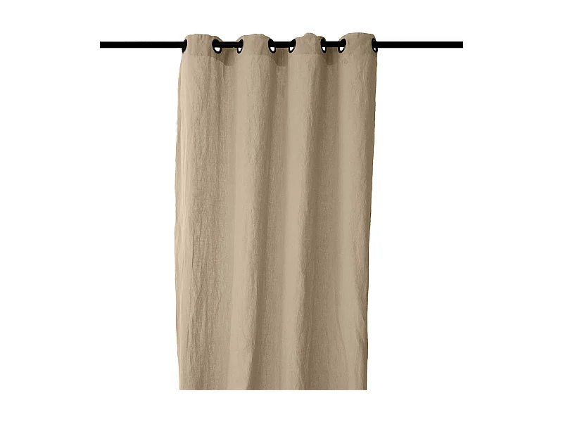 Rideau 140x280 cm voile lin lavé-froissé SONATE DECO beige Camel