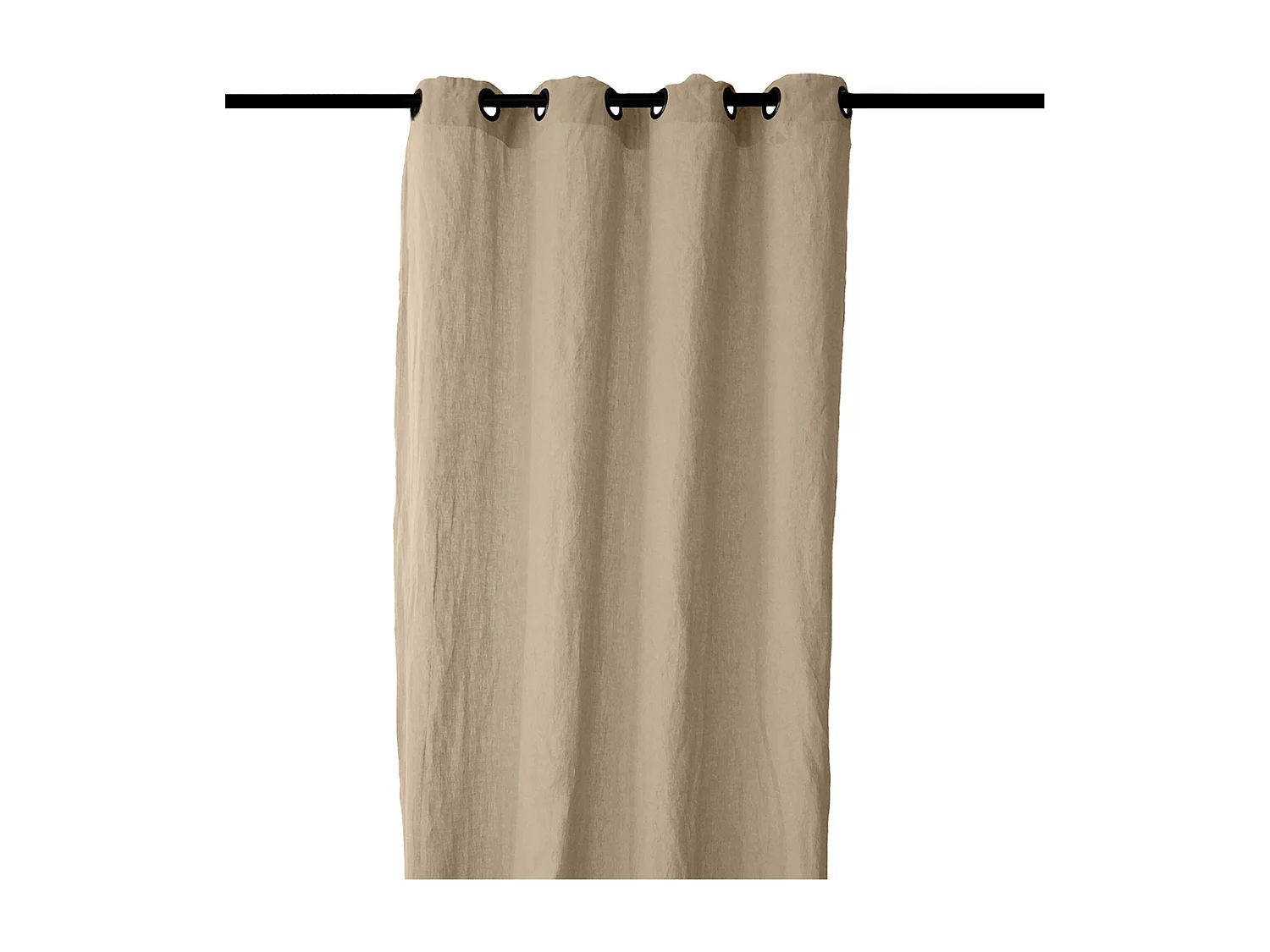 Rideau 140x280 cm voile lin lavé-froissé SONATE DECO beige Camel