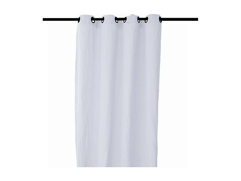 Rideau 140x280 cm voile lin lavé-froissé SONATE DECO blanc Neige