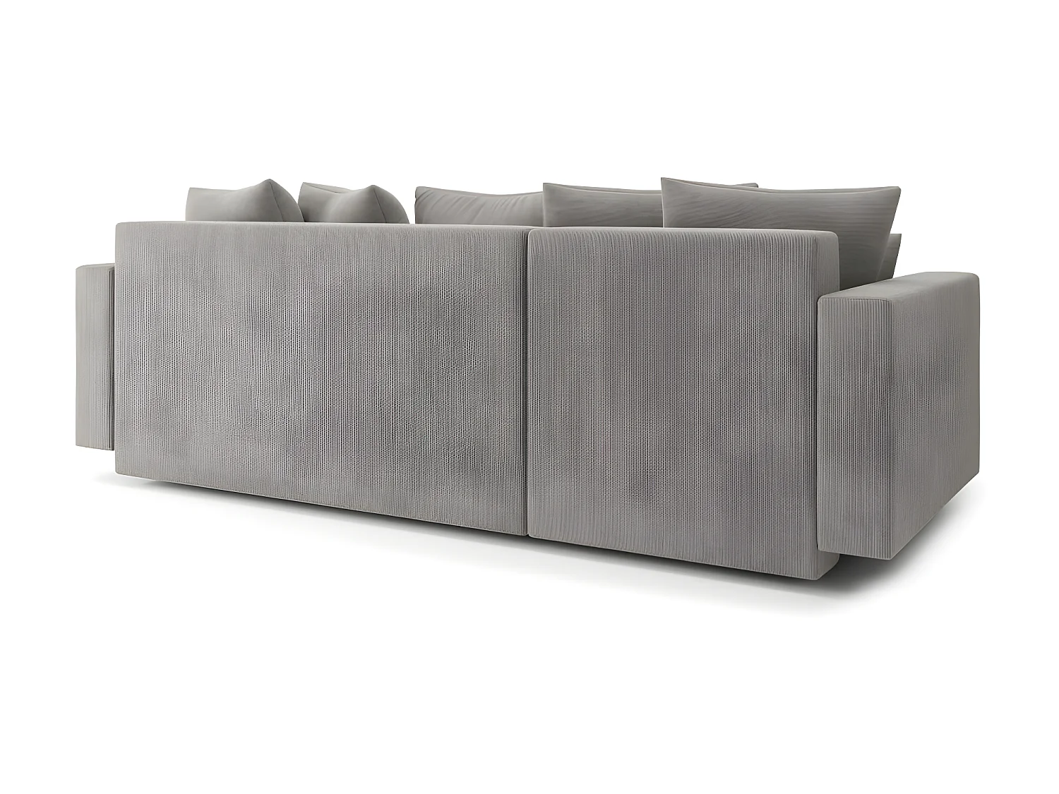 Canapé d'angle KRISTI convertible velours côtelé gris clair 4 places