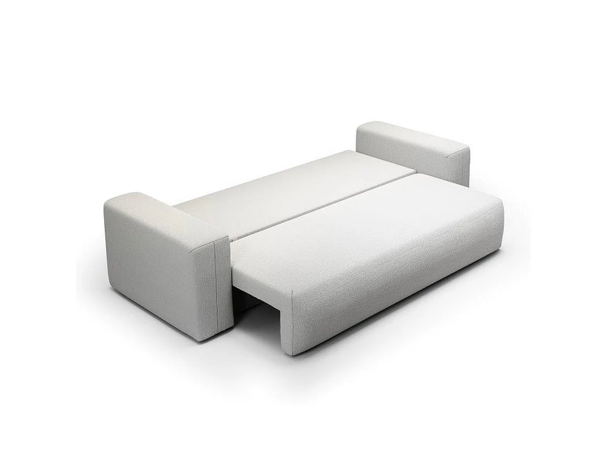 Canapé convertible 3 places avec coffre en tissu gris clair