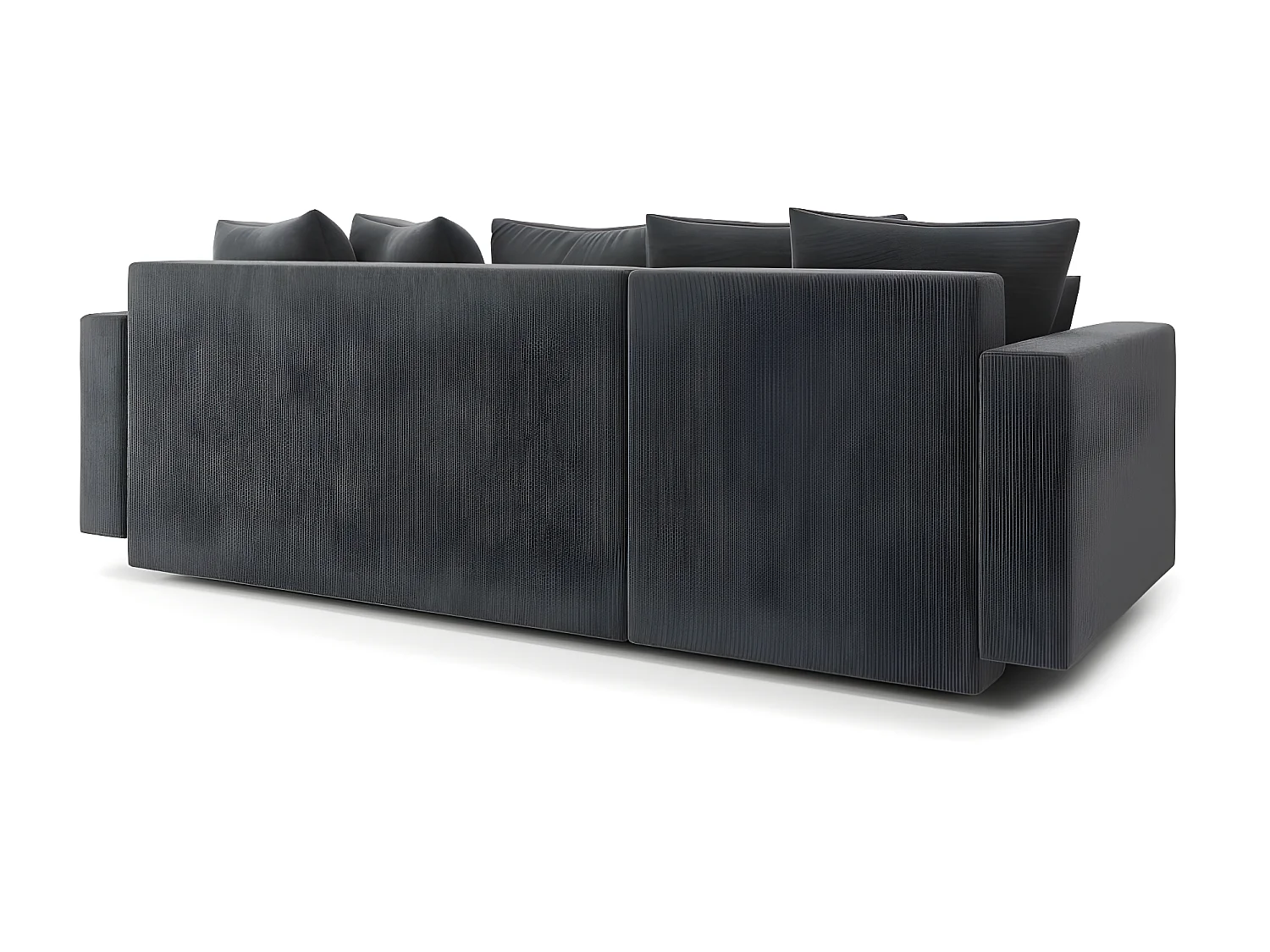Canapé d'angle KRISTI convertible velours côtelé gris souris  4 places