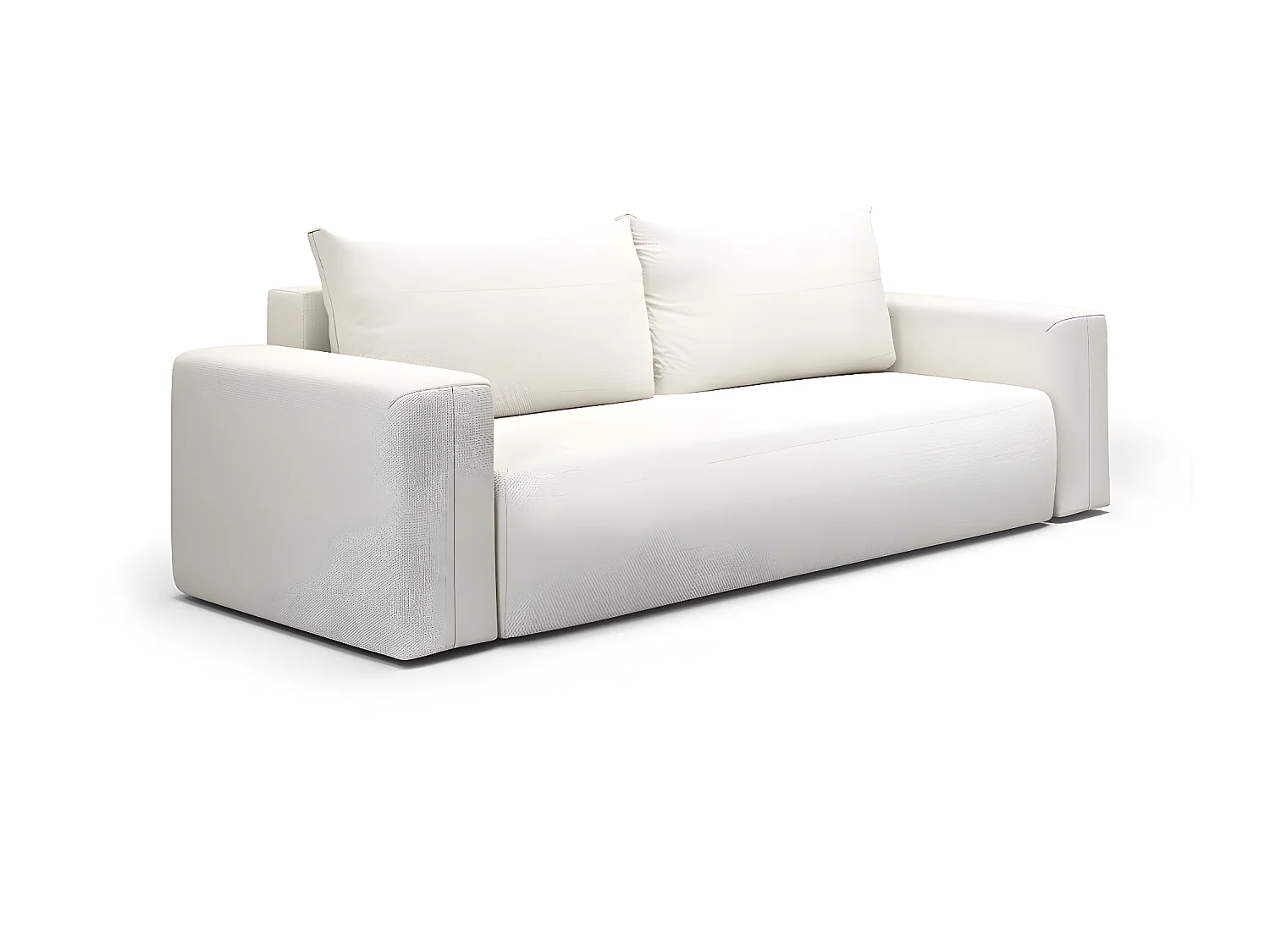 Canapé convertible 3 places coffre Bliss Blanc Cassé