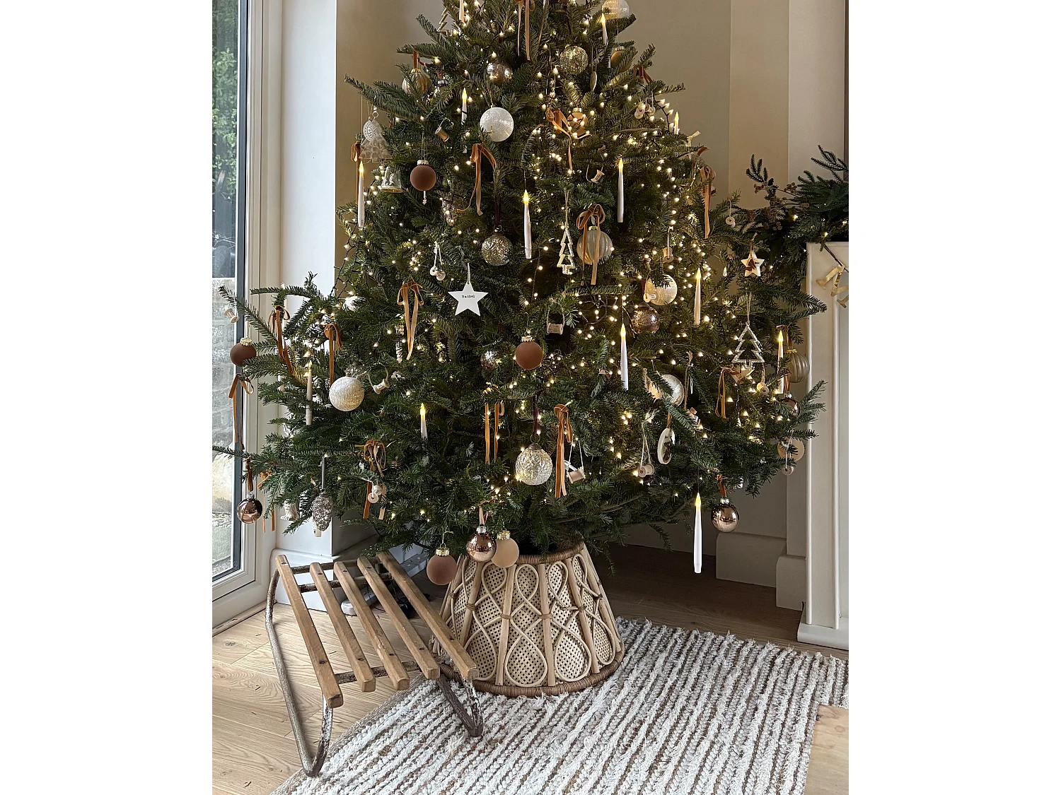 Jupe de sapin de Noël AVENT Naturel 50 cm Rotin