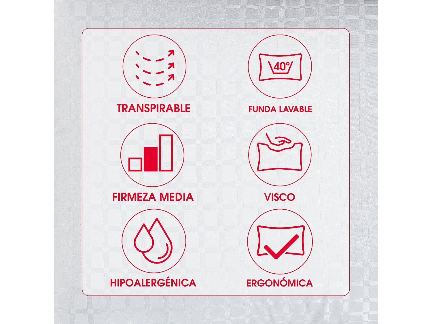 Almofada 70 x 40 cm | PIKOLIN Visco Medium | Visco | Firmeza Média