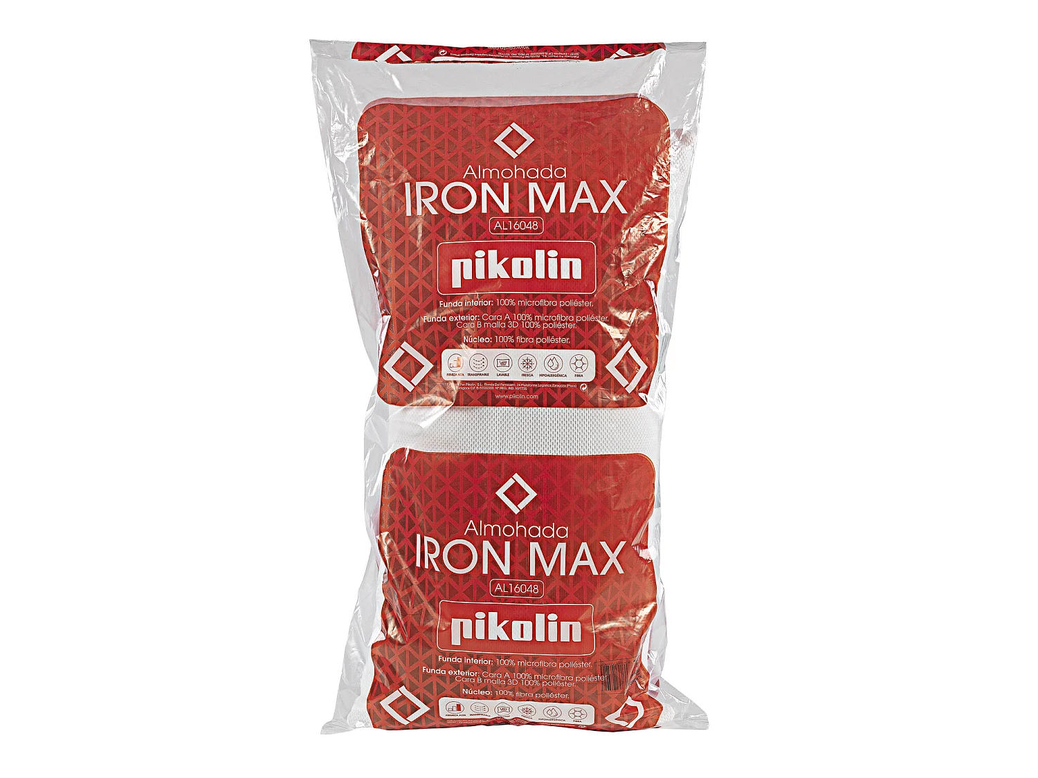 Almohada de 90 x 40 cm de fibra de poliéster de 11 cm - IRON MAX de PIKOLIN