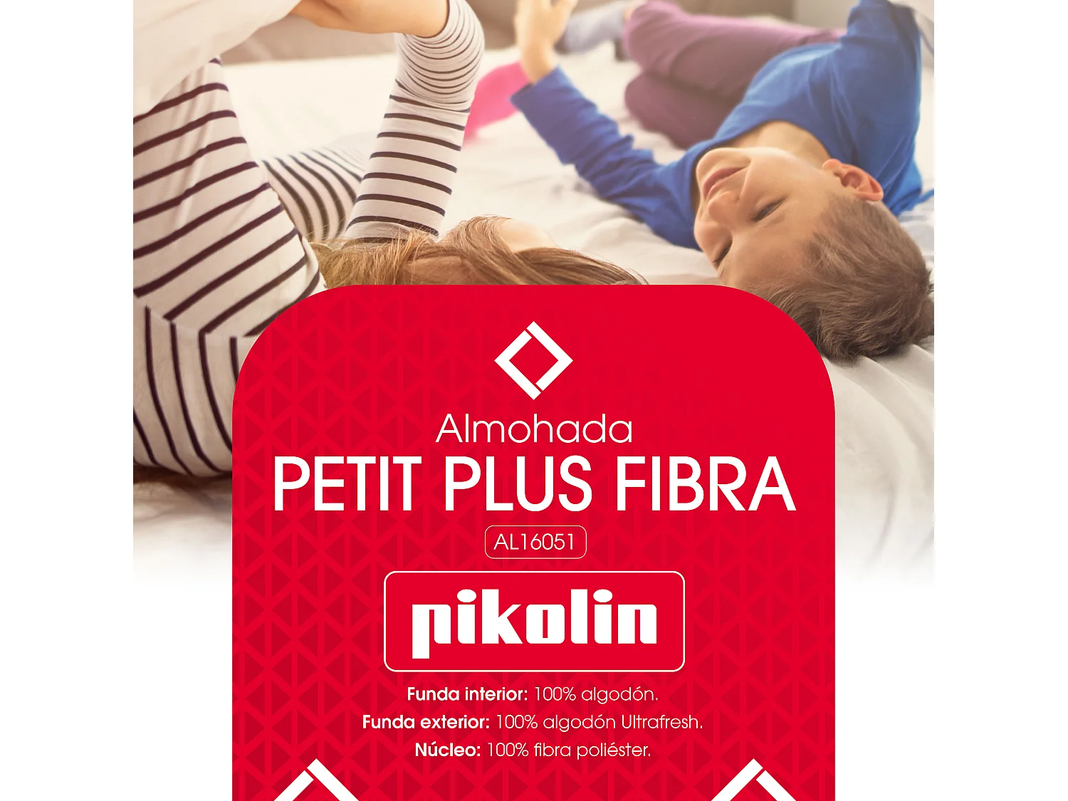 Almohada 75x40cm | PIKOLIN Petit Plus | Fibra | Boca abajo
