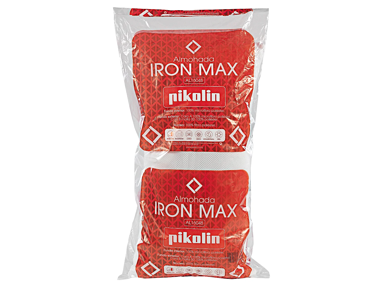 Almofada 75 x 40 cm | PIKOLIN Iron Max | Fibra | Firmeza alta | Hipoalergénica