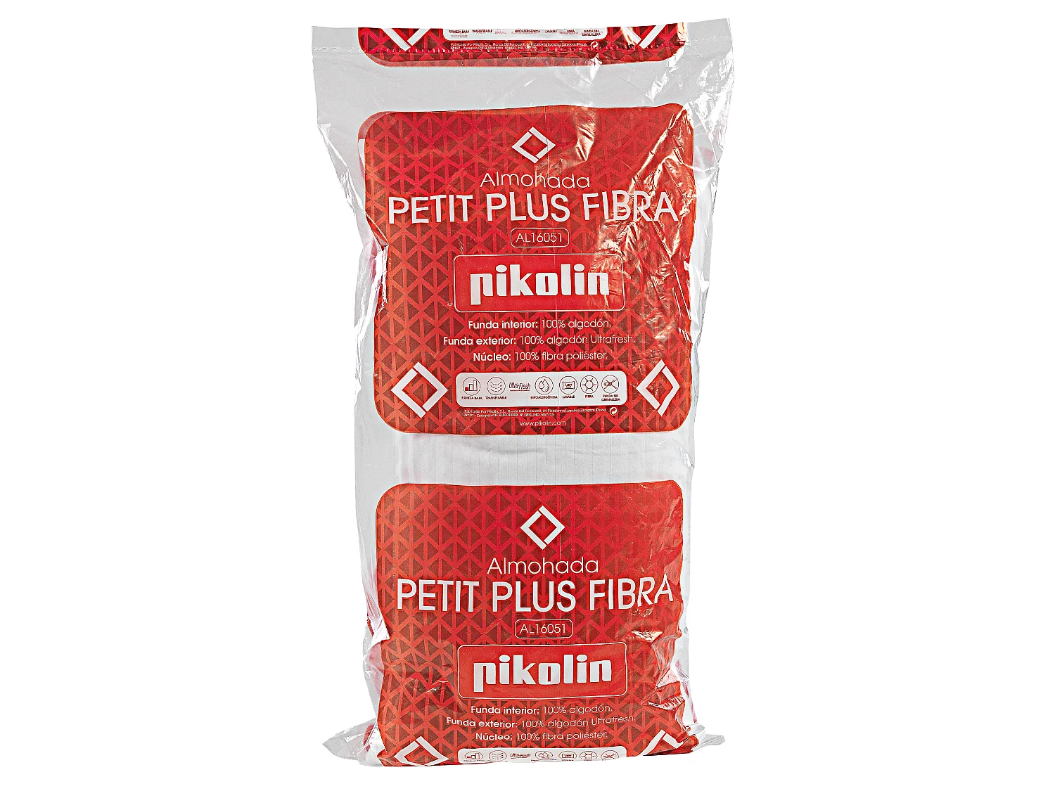 Almofada 70 x 40 cm | PIKOLIN Petit Plus | Fibra | Firmeza Baixa