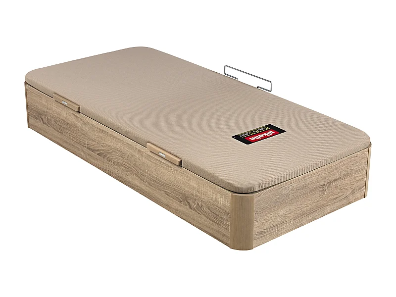 Sommier Articulado PIKOLIN com arrumação con apertura lateral de madera color natural. GRÁTIS: Entrega, montagem e remoção do antigo | 90 x 190 cm