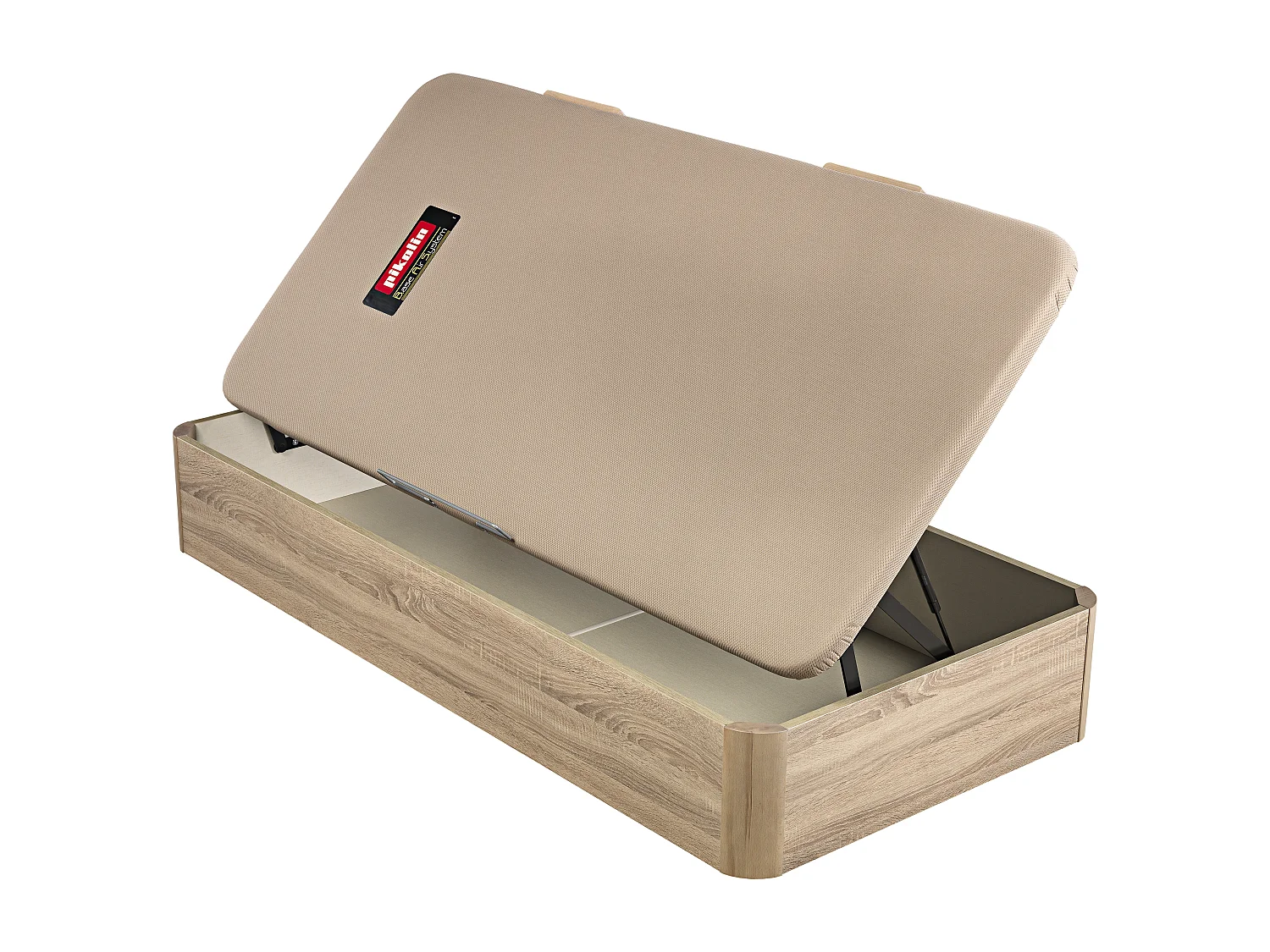 Sommier Articulado PIKOLIN com arrumação con apertura lateral de madera color natural. GRÁTIS: Entrega, montagem e remoção do antigo | 90 x 190 cm