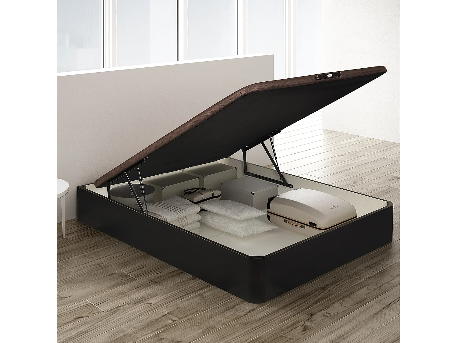 Canapé abatible Pikolin wengué | Apertura frontal | Gran capacidad | 32 cm | Tapa transpirable 3D | Montaje y retirada incluidos