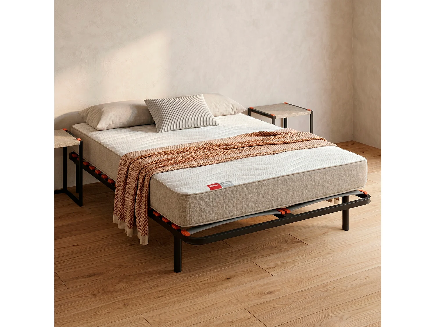 Somier multiláminas PIKOLIN Guardaespaldas, 90 x 182 cm, 16 láminas, negro