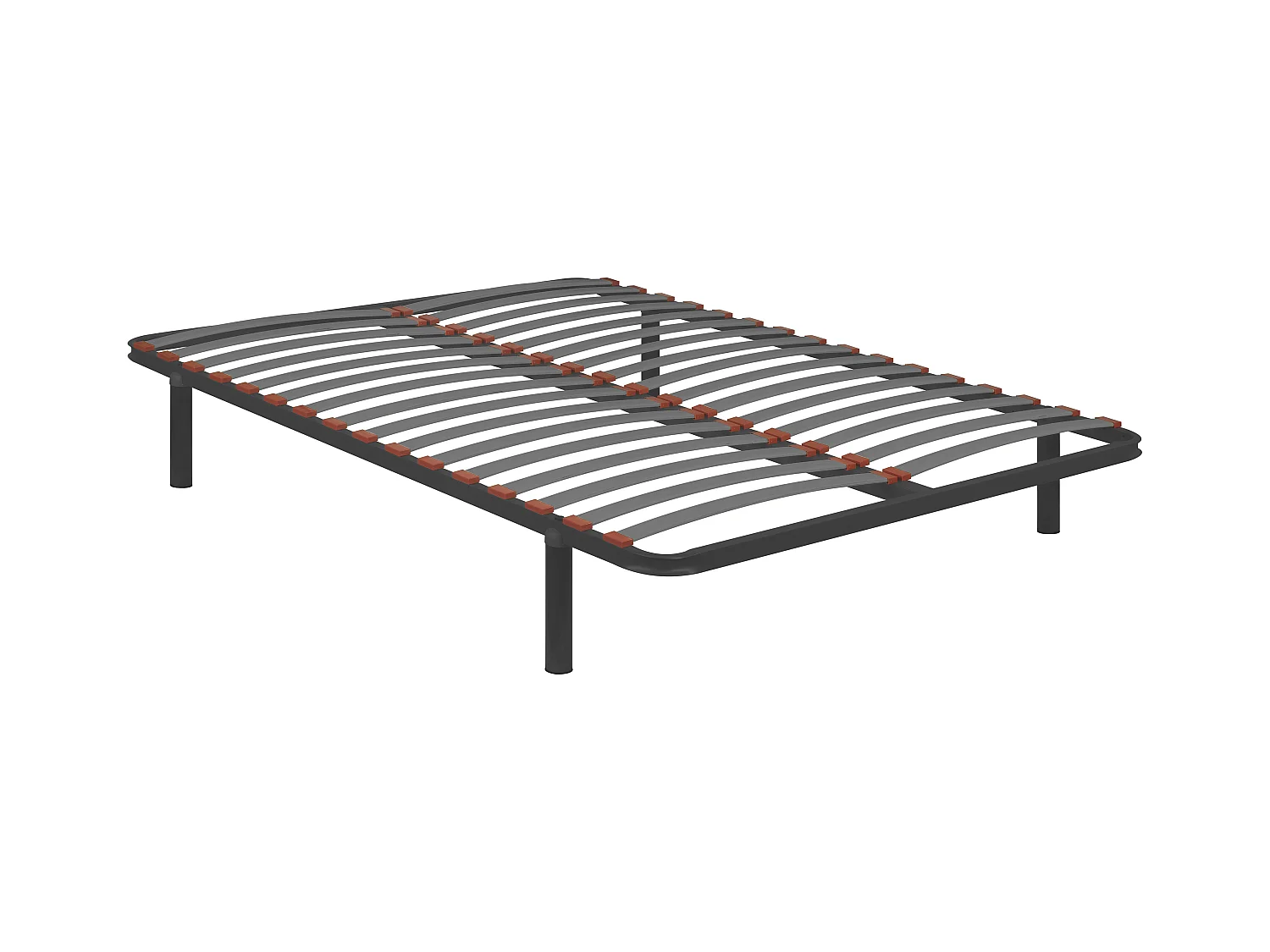 Somier láminas madera, 4 patas, bastidor acero reforzado 90x200