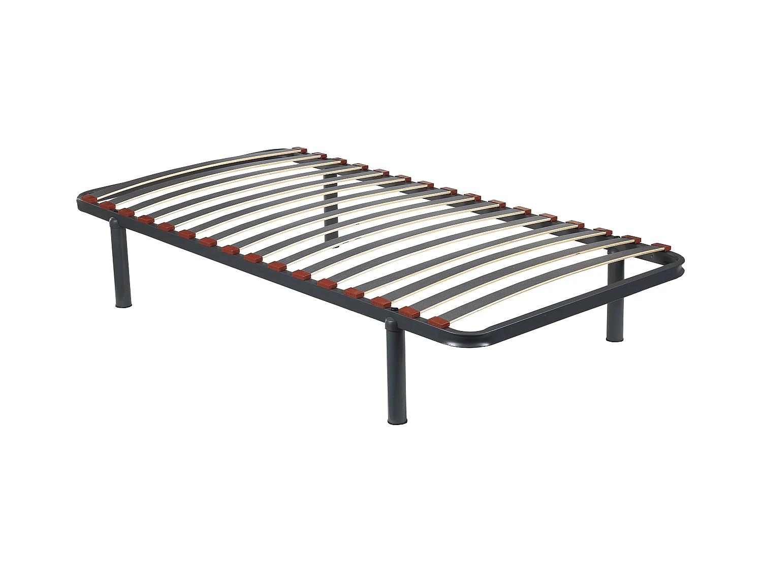 Somier láminas madera, 4 patas, bastidor acero reforzado 80x190