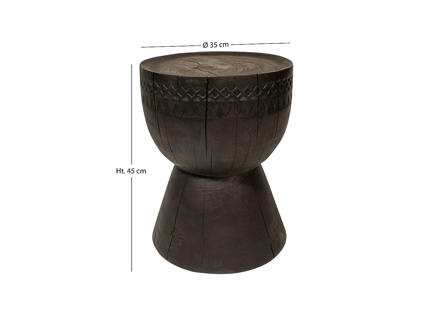 Now's Home - Meuble D'appoint En Bois D'acacia Brule