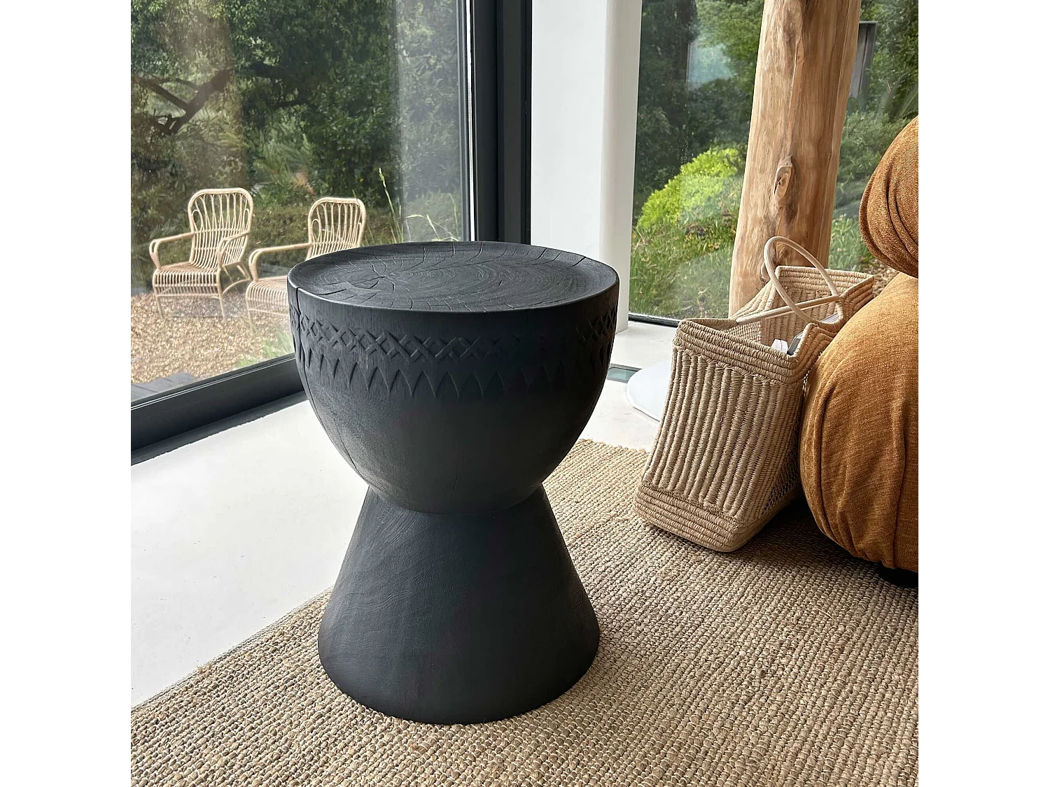 Now's Home - Meuble D'appoint En Bois D'acacia Brule