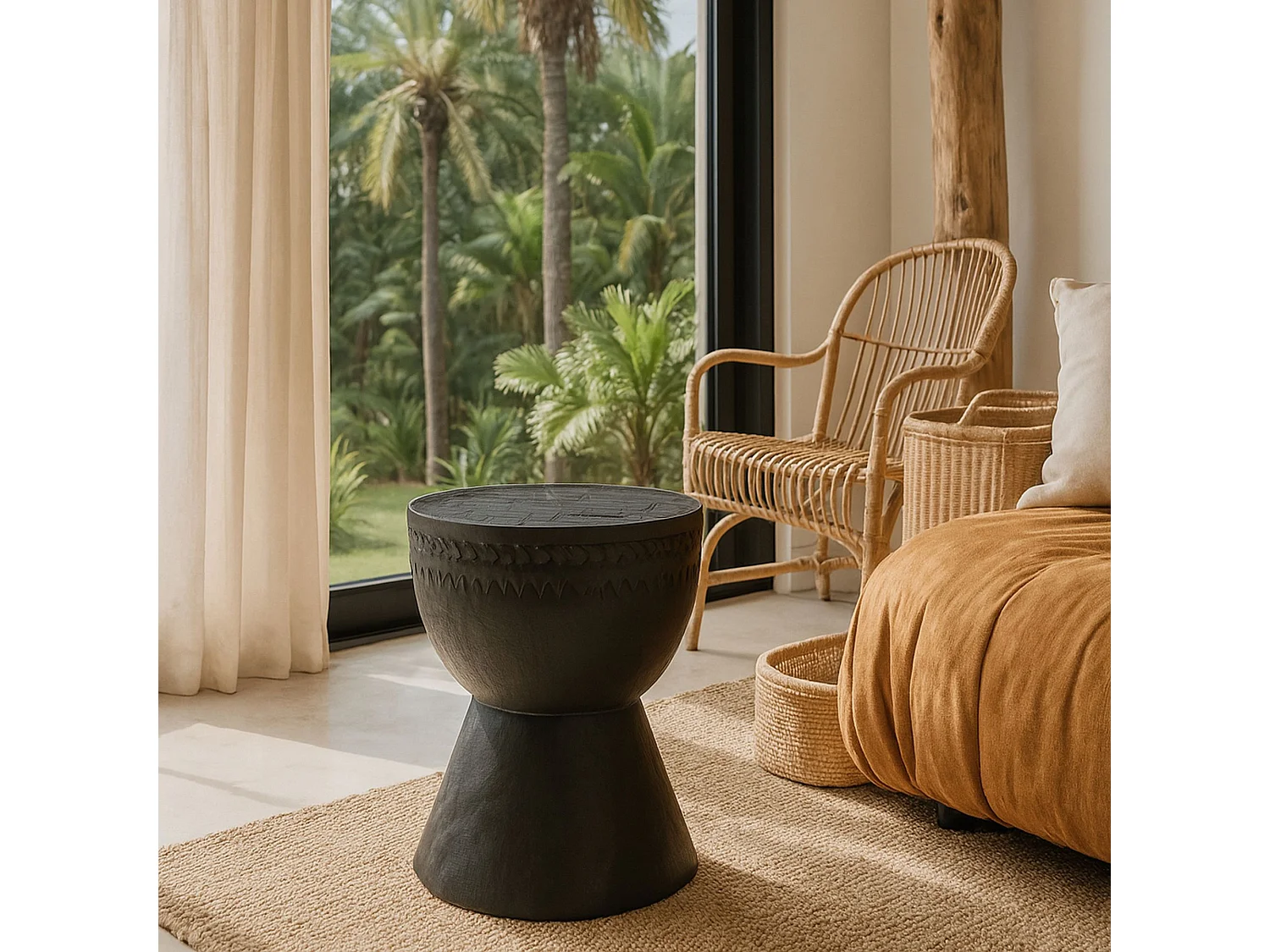 Now's Home - Meuble D'appoint En Bois D'acacia Brûlé