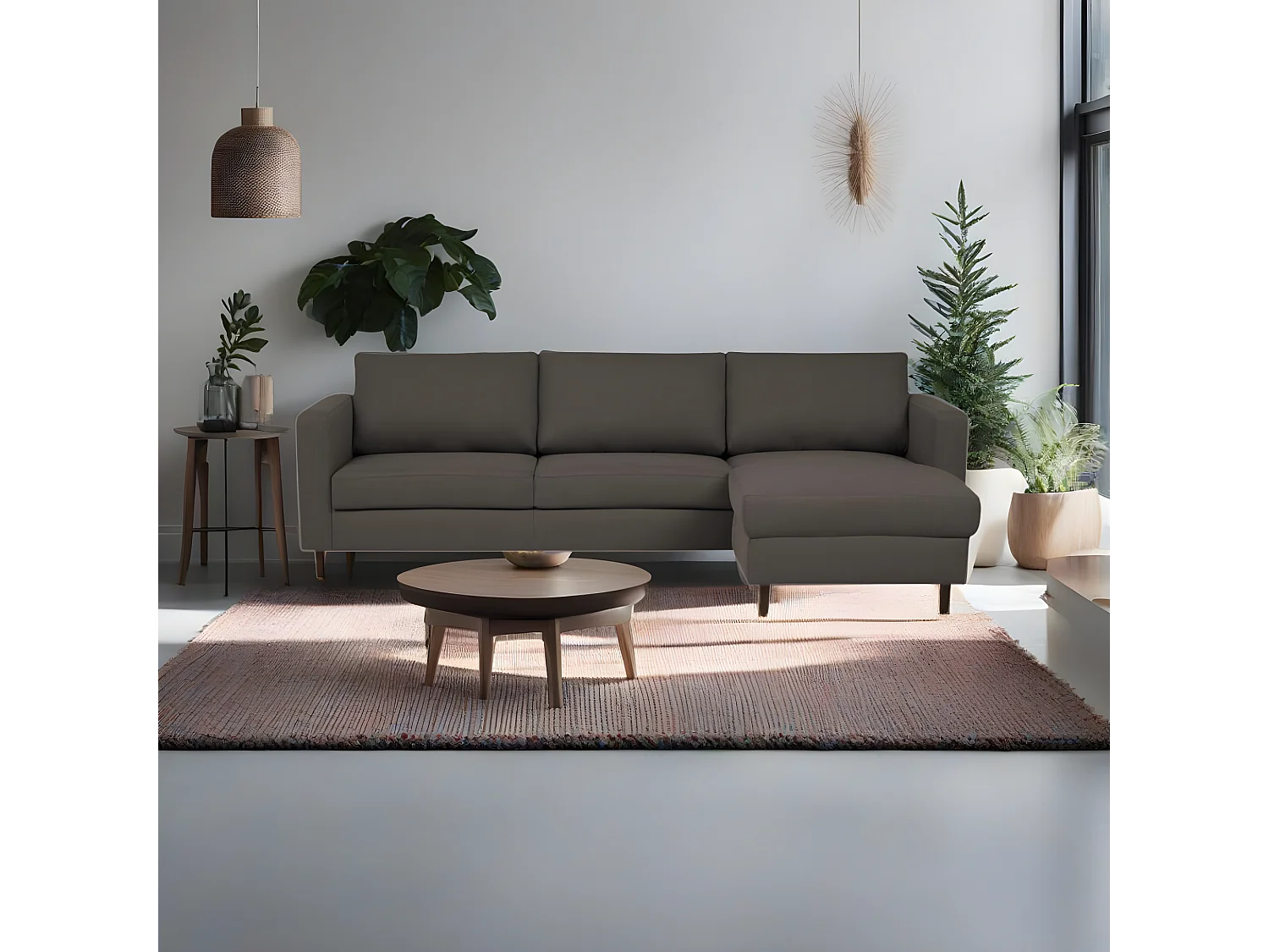 Paula, canapé d'angle réversible marron