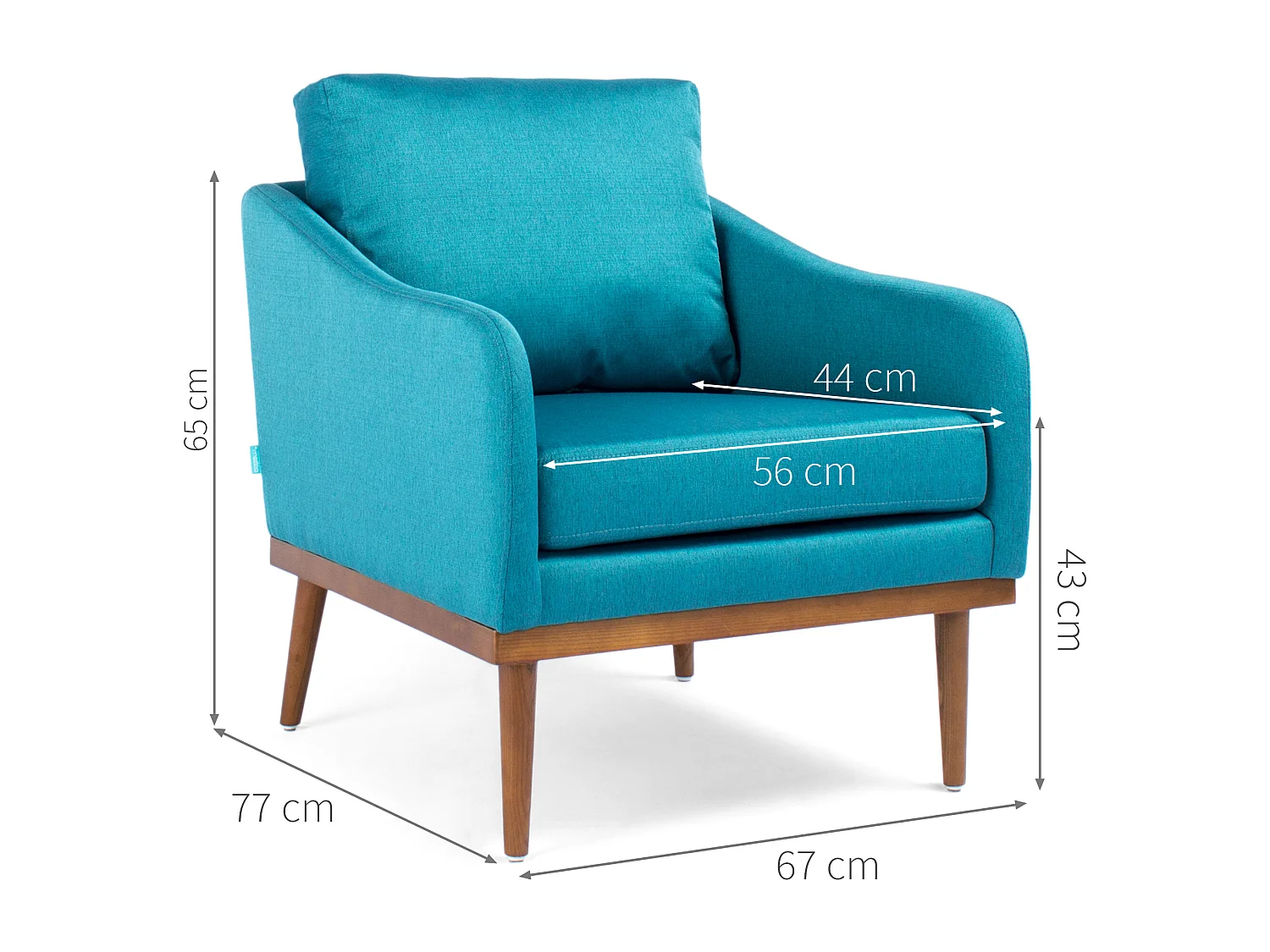 Oscar fauteuil Vert canard Frêne foncé