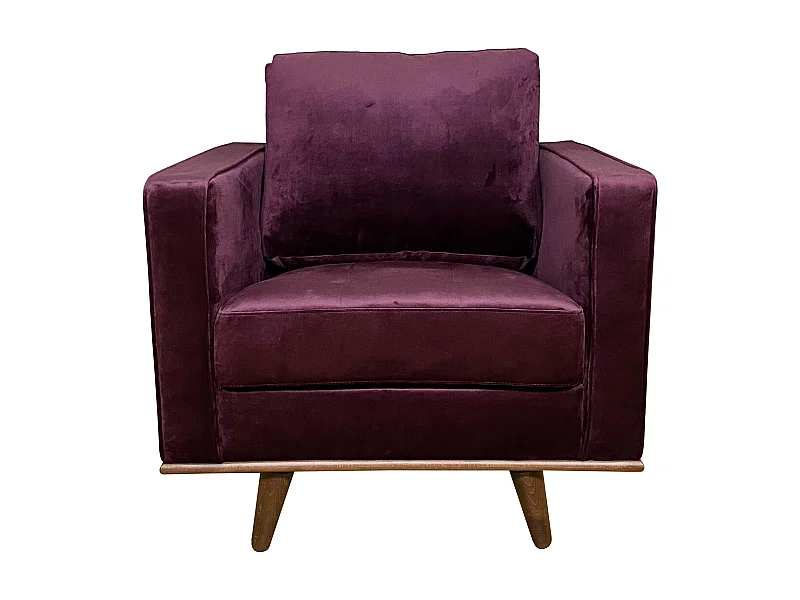 Mike fauteuil en velours bordeaux