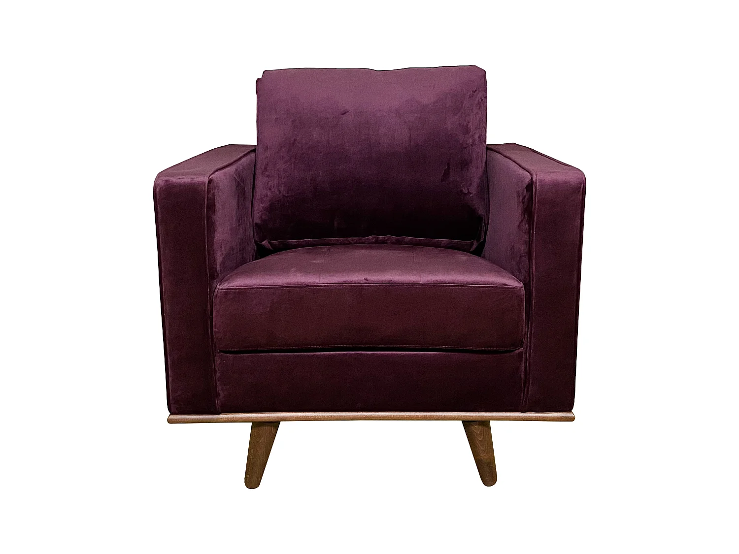 Mike fauteuil en velours bordeaux