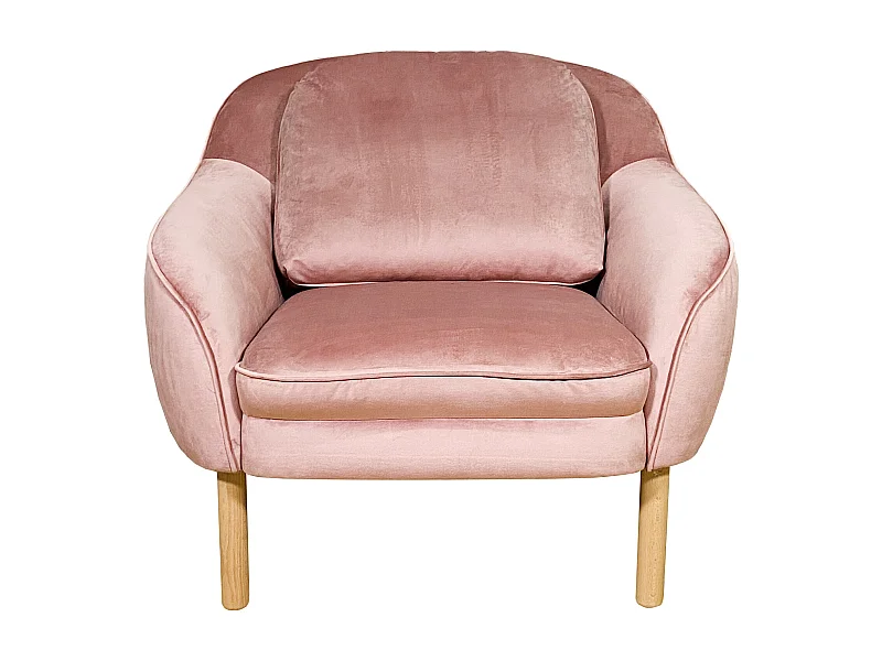 Lisa fauteuil en velours vieux rose