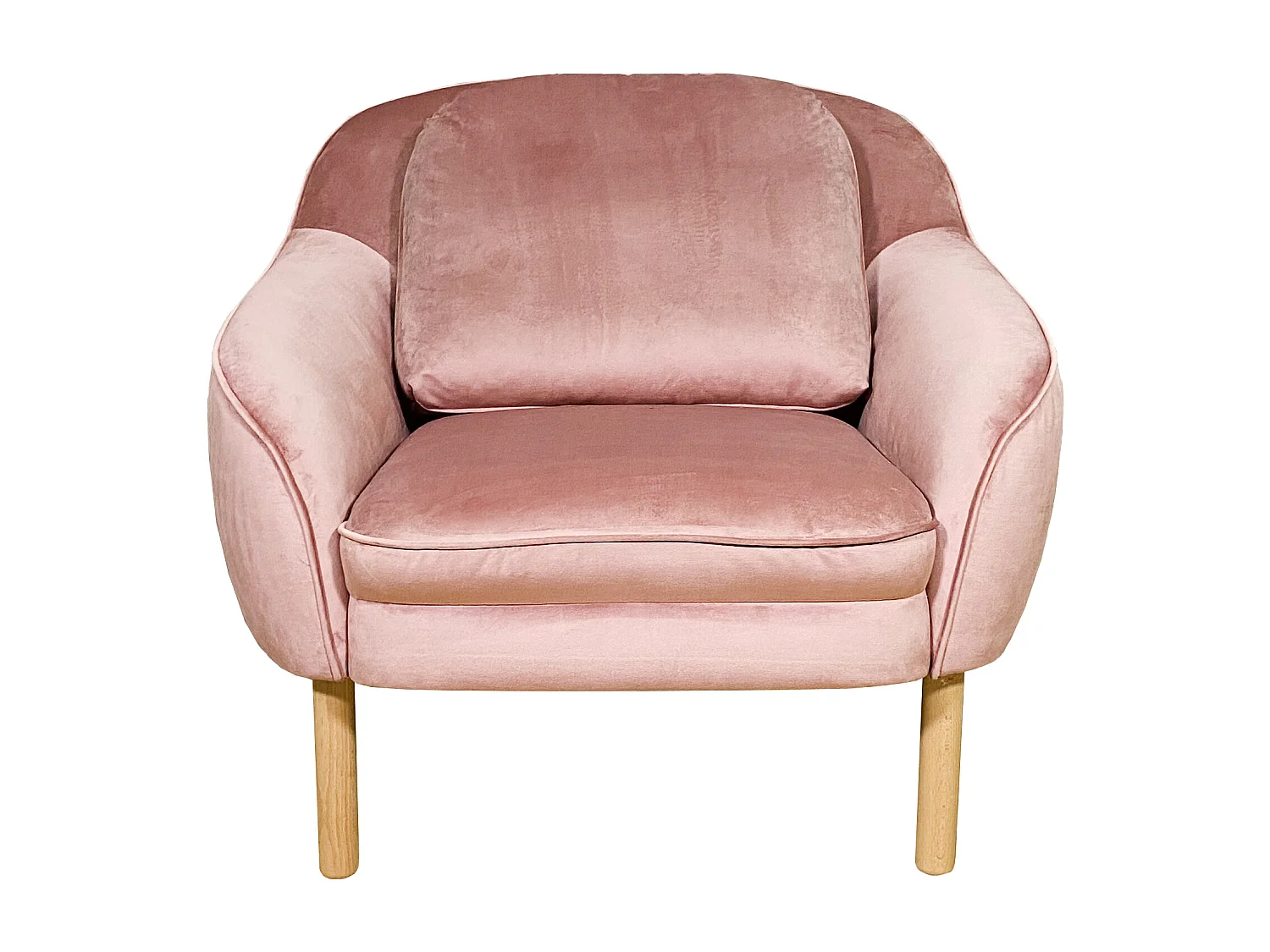 Lisa fauteuil en velours vieux rose