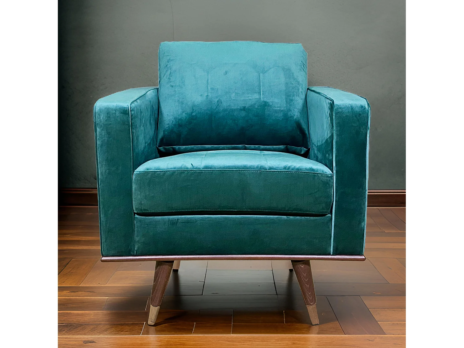 Mike fauteuil en velours vert
