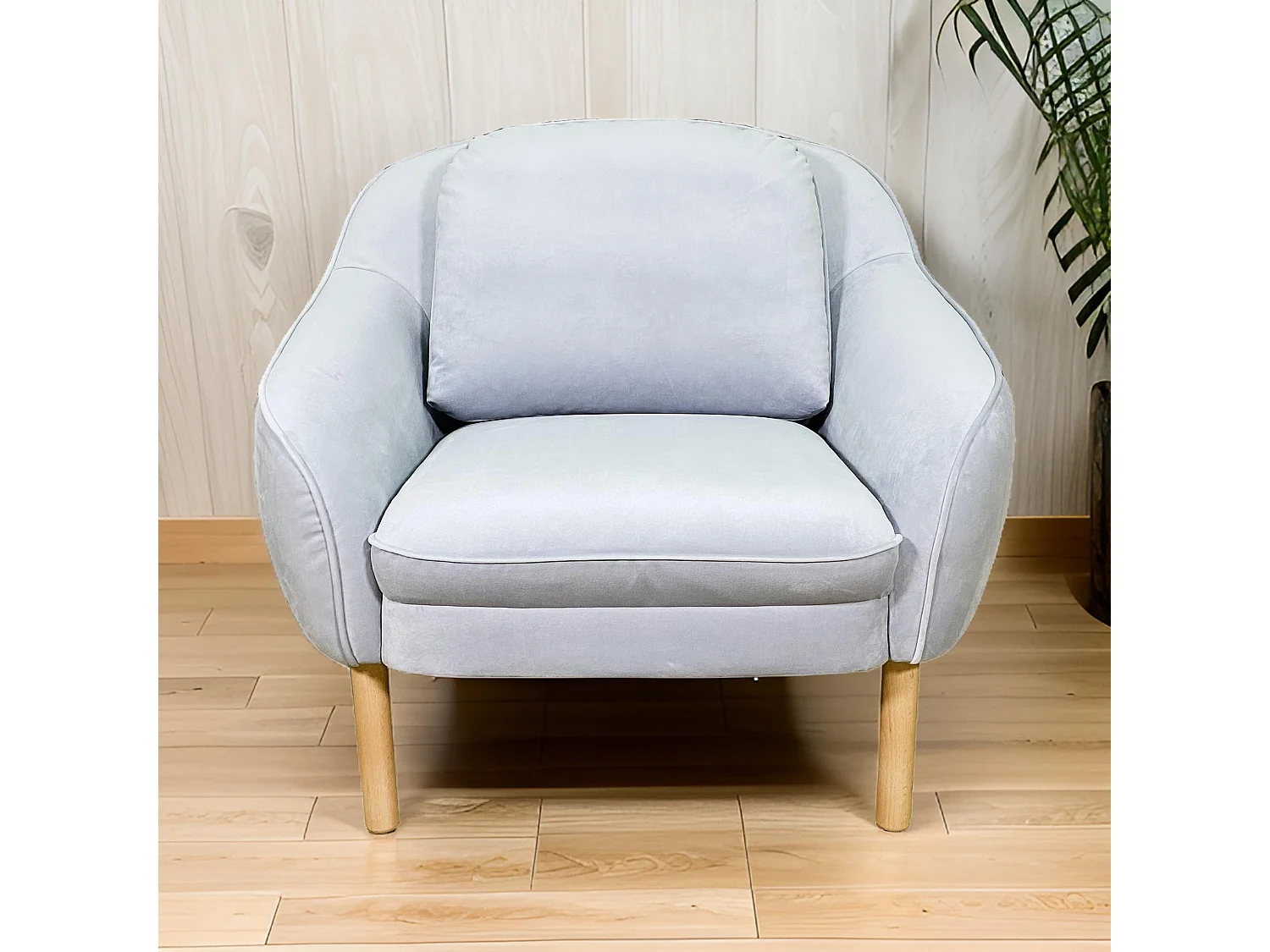Lisa fauteuil en velours gris
