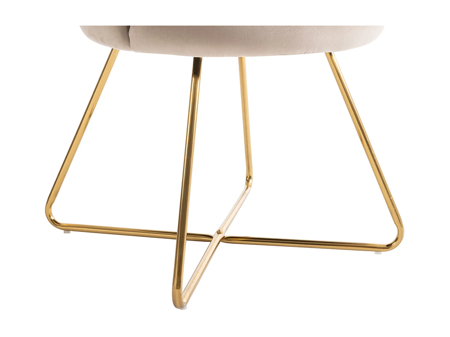 Lote de 2 sillas de terciopelo y metal - Beige y dorado - FIORI II