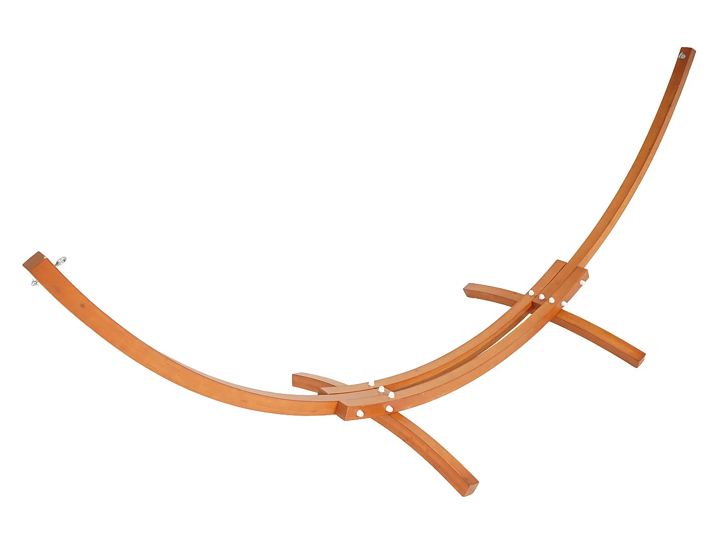 Hamac avec support MCW-J46,  Marron, tissu creme-blanc