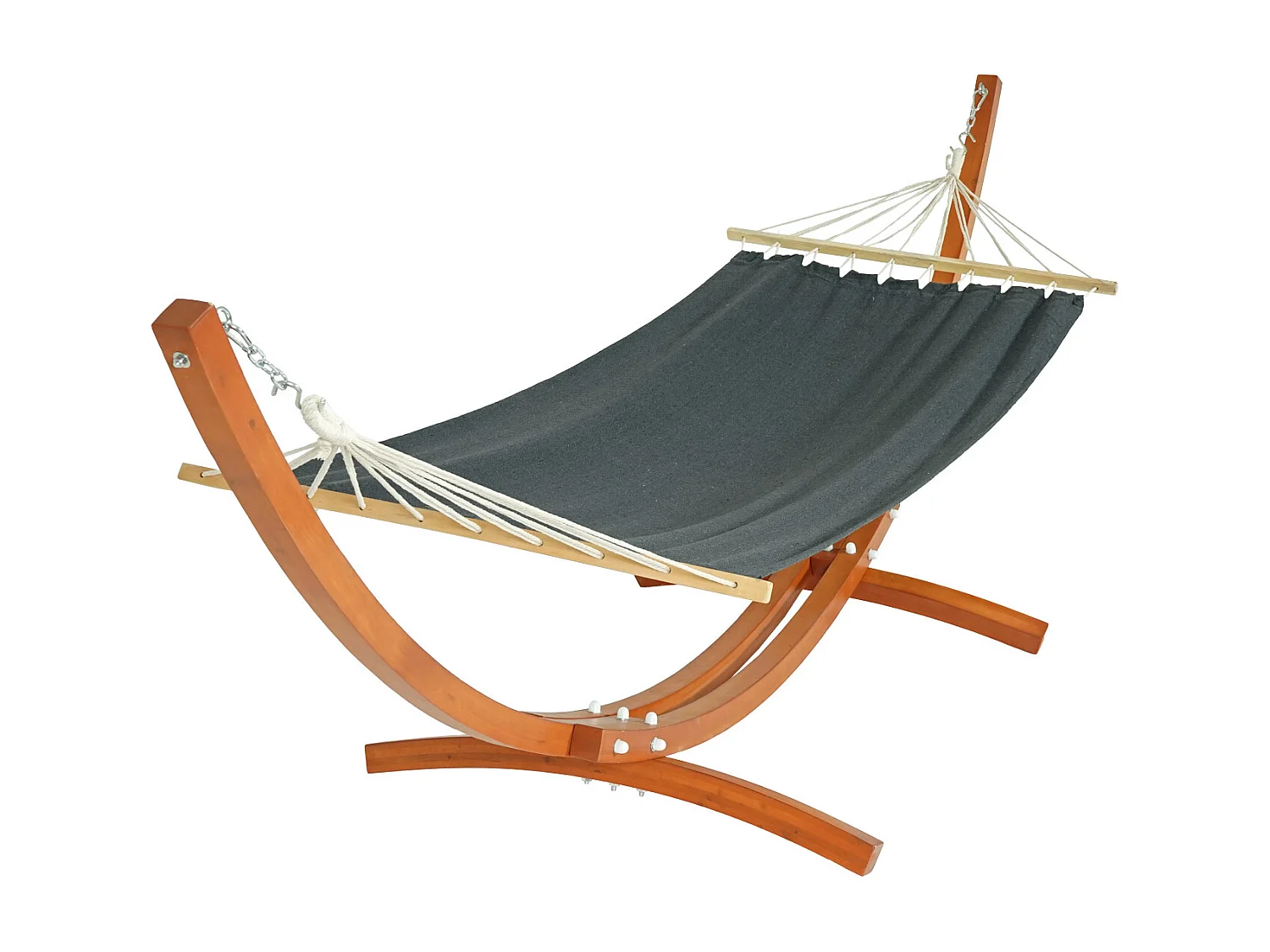 Hamak ze stelażem MCW-J46,  brązowy, szara mata