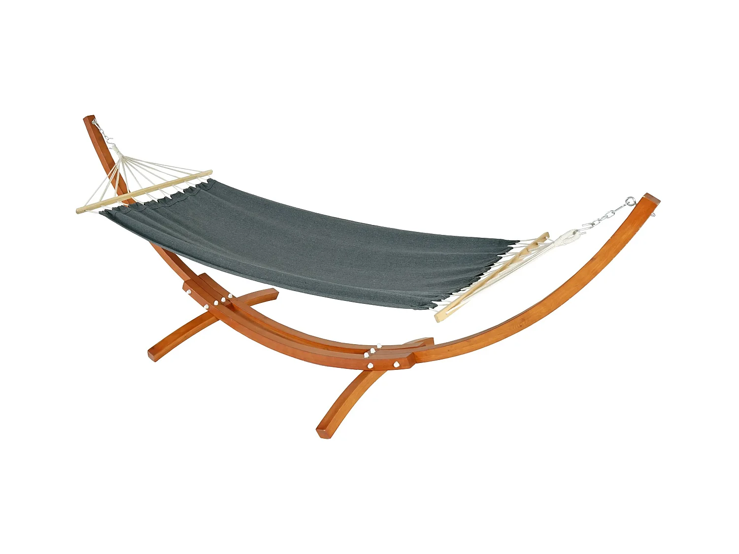 Hamac avec support MCW-J46,  marron, tissu gris