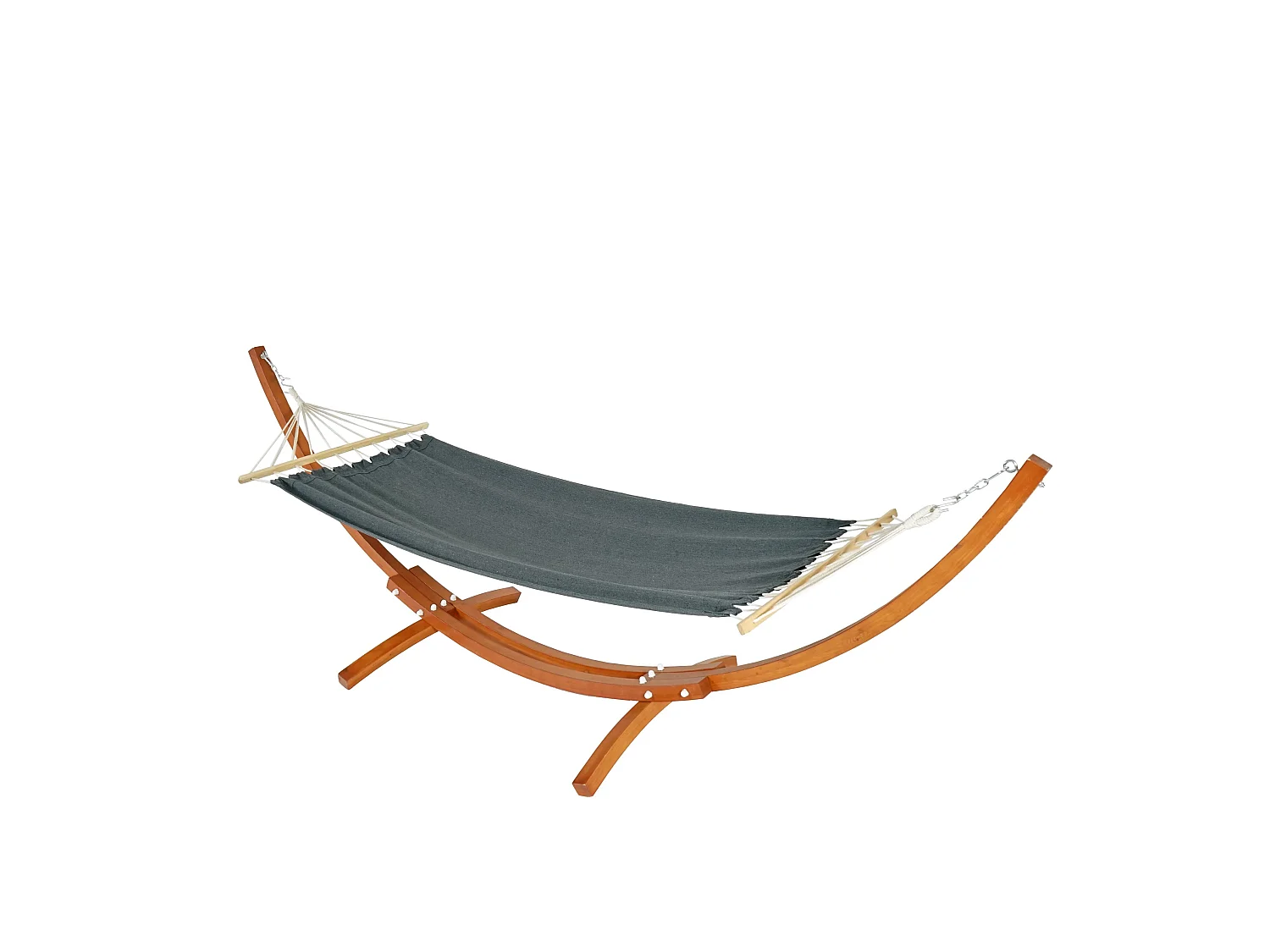 Hamac avec support MCW-J46,  marron, tissu gris