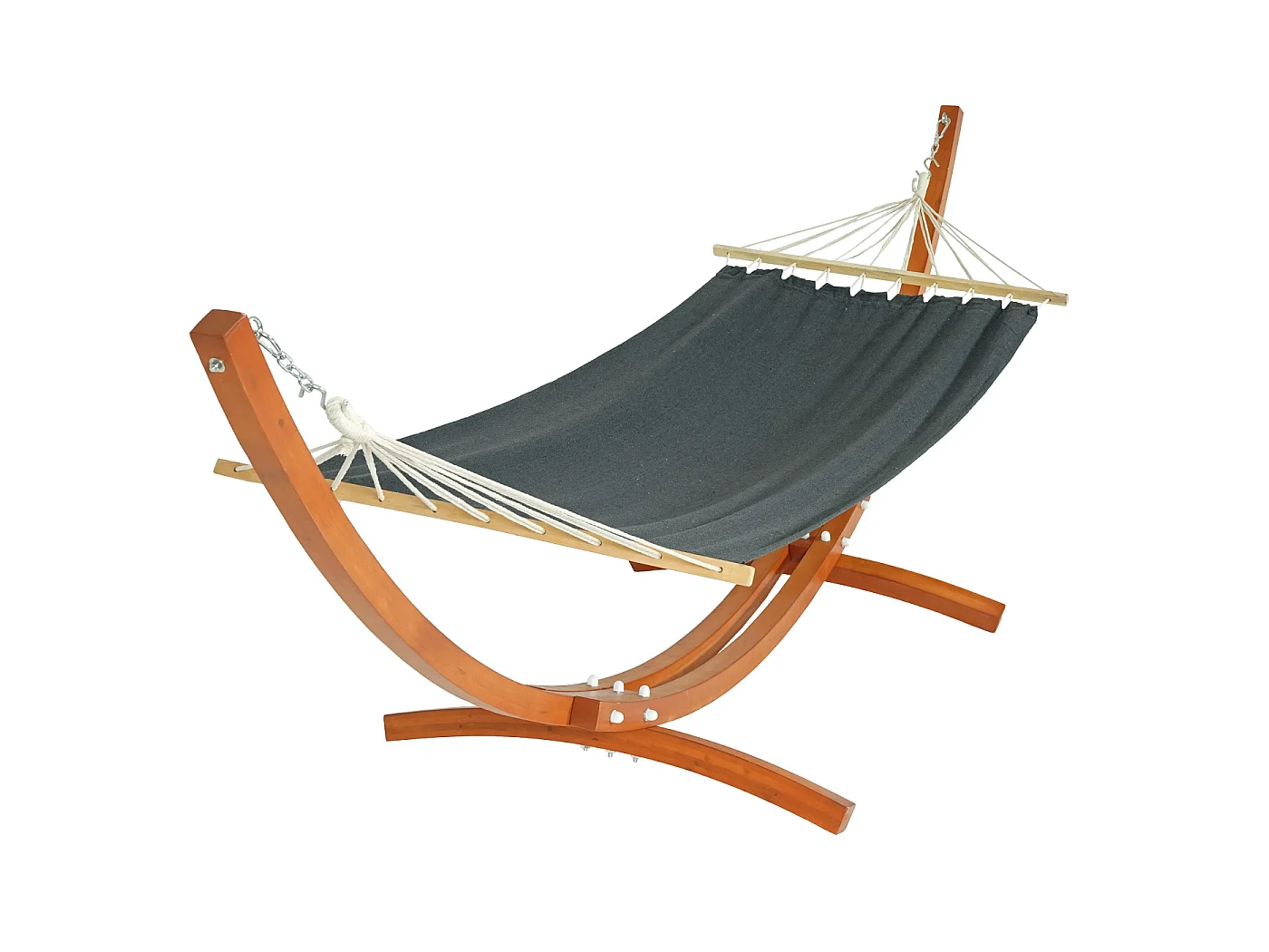 Hamac avec support MCW-J46,  marron, tissu gris