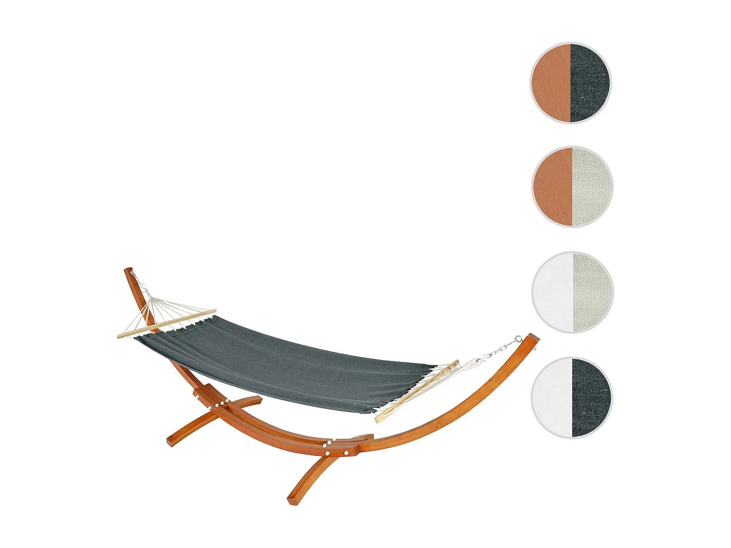 Hamac avec support MCW-J46,  marron, tissu gris