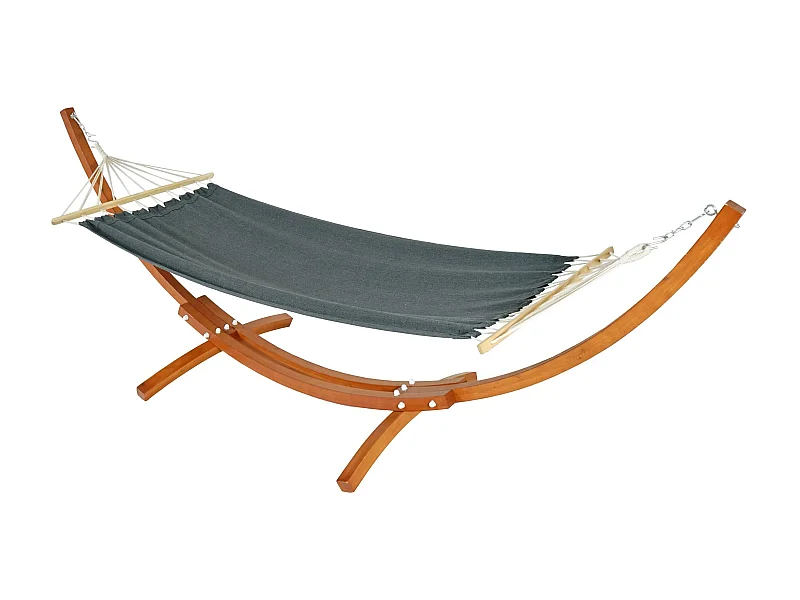 Hamac avec support MCW-J46,  marron, tissu gris