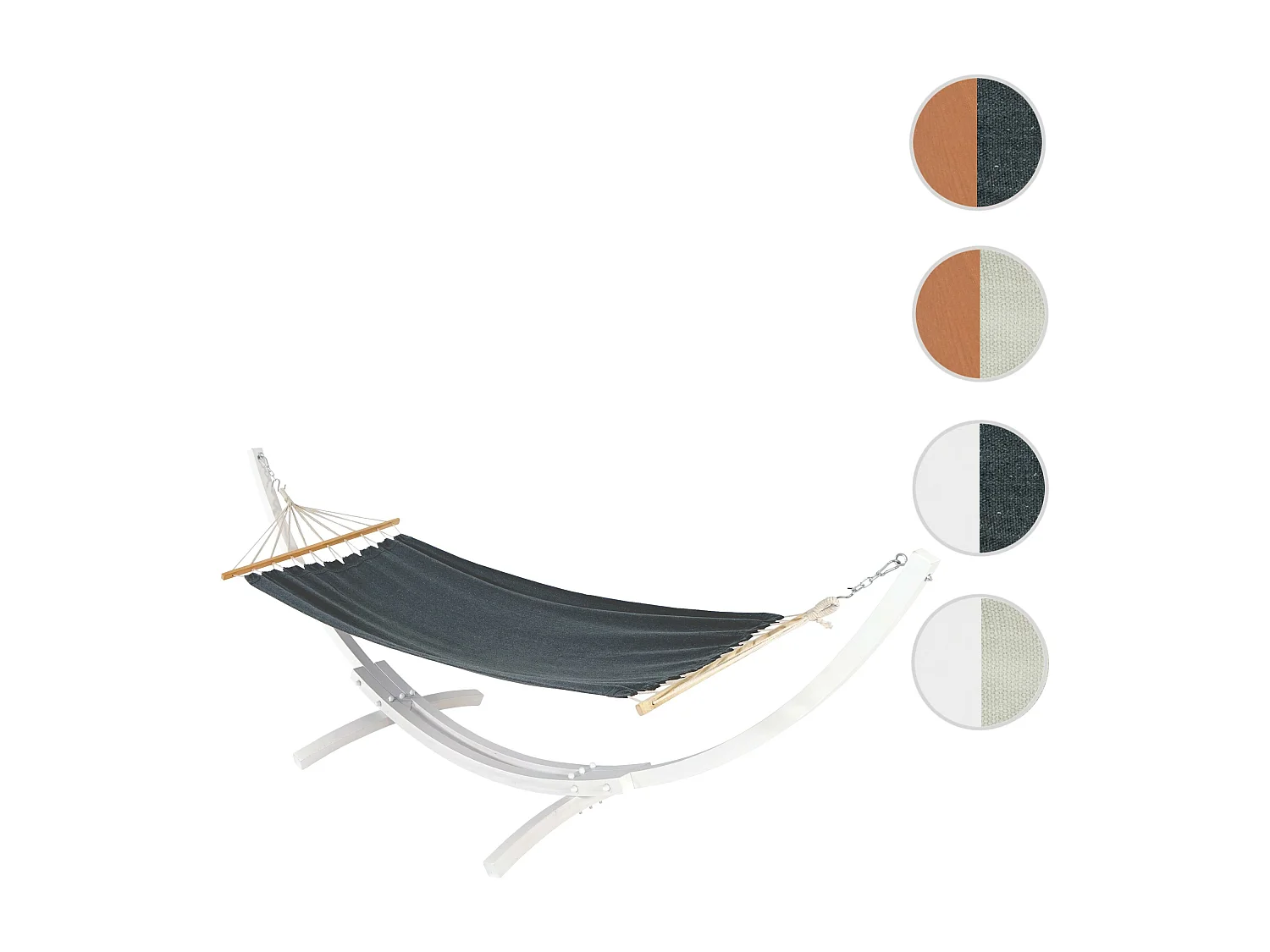 Hamac avec support MCW-J46,  blanc, tissu gris