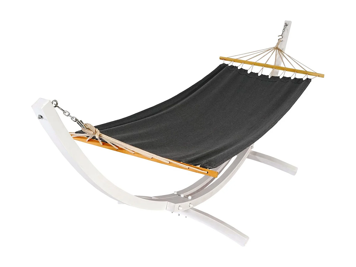 Hangmat met frame MCW-J46,  wit, mat grijs